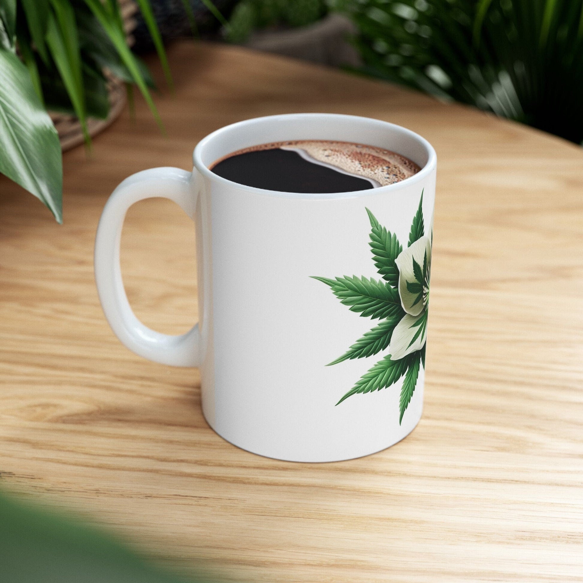 WEED THEMED FLOWER - Weed Coffee Mugs (11oz) Perfect Gift for Smokers/ Marijuana Gift; Wake and Bake Mug - Cannabis Cup / Stoner Mug