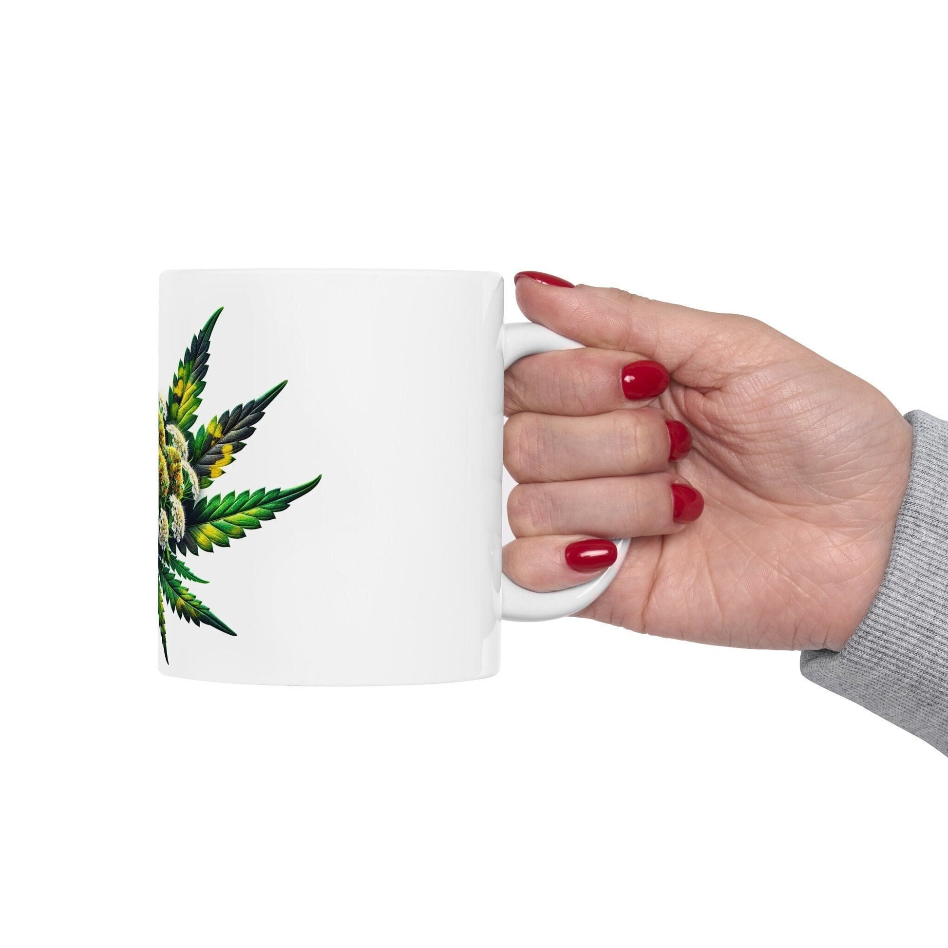 YARROW WEED FLOWER - Weed Coffee Mugs (11oz) Perfect Gift for Smokers/ Marijuana Gift; Wake and Bake Mug - Cannabis Cup / Stoner Mug
