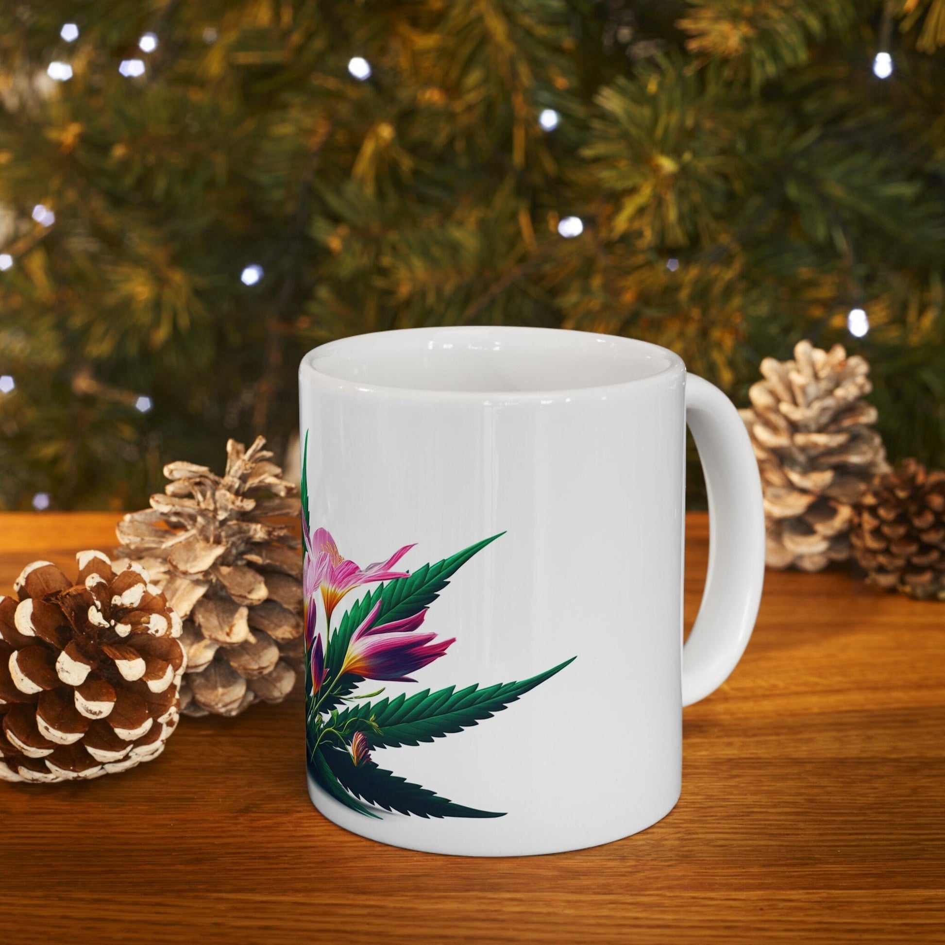 ZEPHYRANTHES WEED FLOWER - Weed Coffee Mugs (11oz) Perfect Gift for Smokers/ Marijuana Gift; Wake and Bake Mug - Cannabis Cup / Stoner Mug