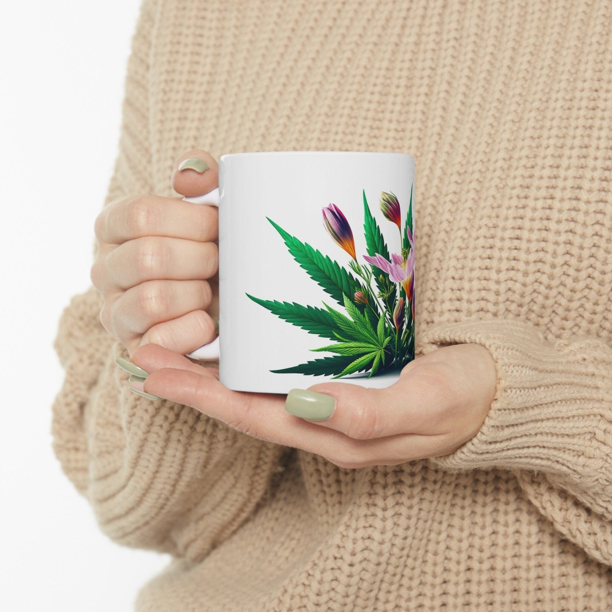 ZEPHYRANTHES WEED FLOWER - Weed Coffee Mugs (11oz) Perfect Gift for Smokers/ Marijuana Gift; Wake and Bake Mug - Cannabis Cup / Stoner Mug