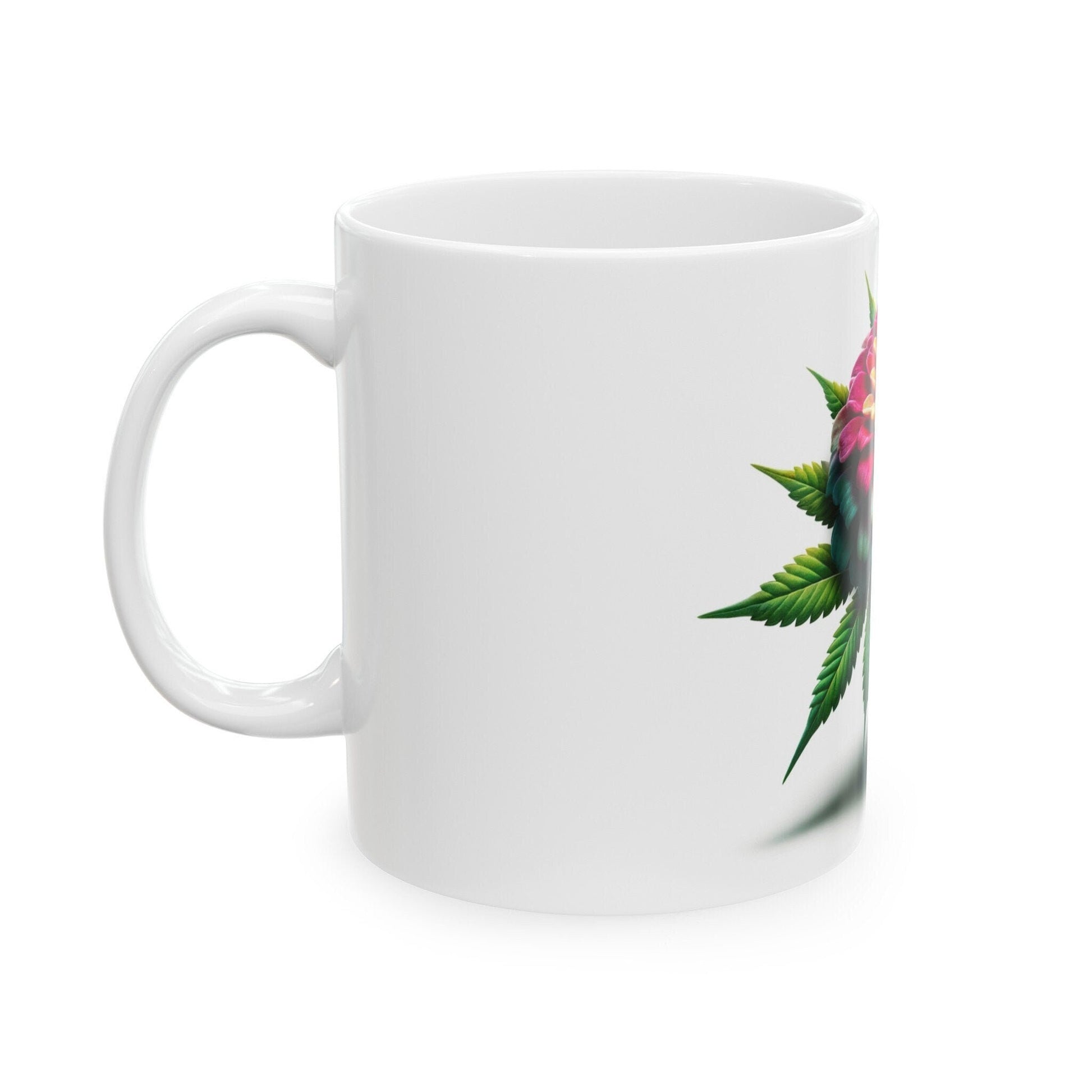 ZINNIA WEED FLOWER - Weed Coffee Mugs (11oz) Perfect Gift for Smokers/ Marijuana Gift; Wake and Bake Mug - Cannabis Cup / Stoner Mug
