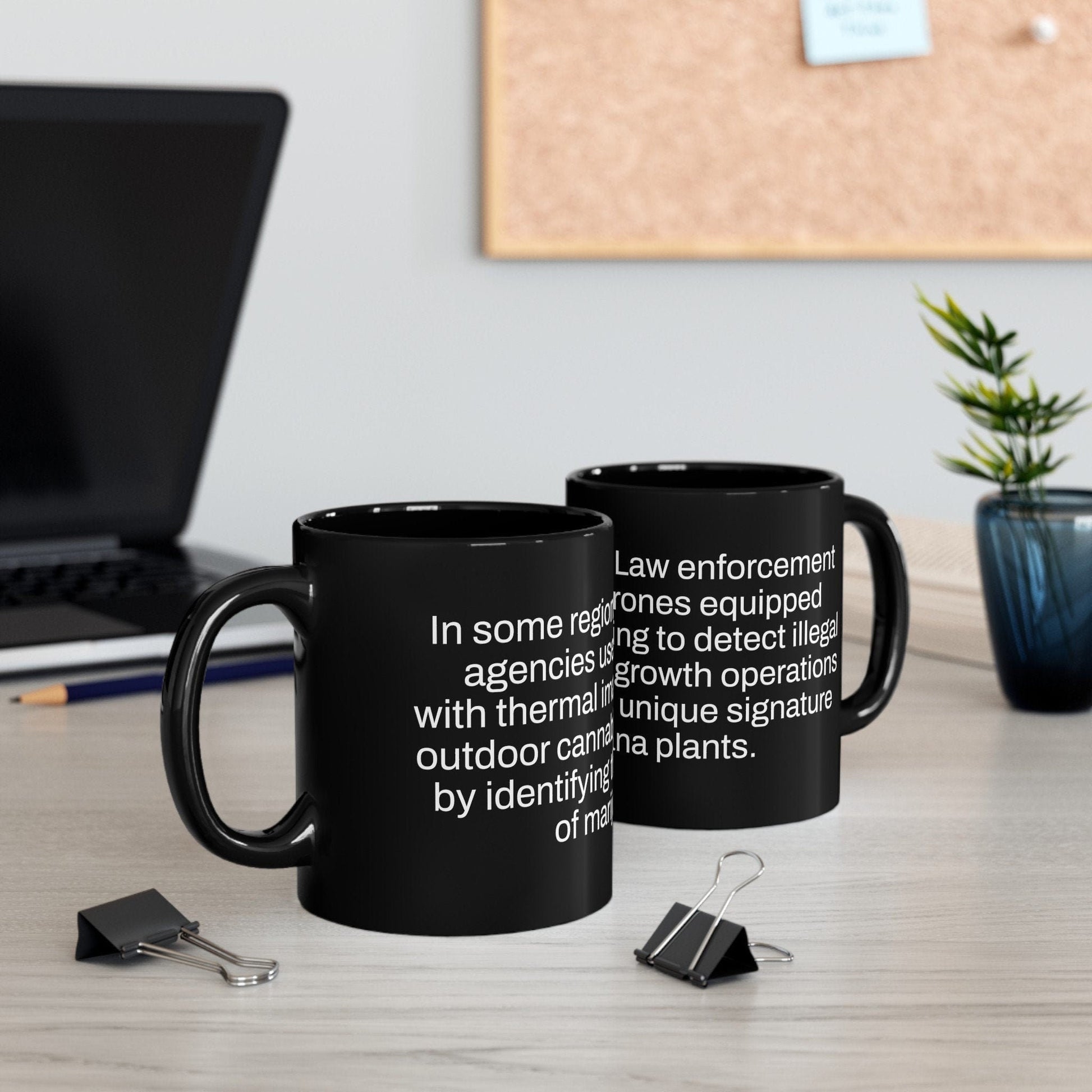 WEED DRONES Fact Mug - Weed Coffee Mug (11oz) - Perfect Gift for Smokers, Stoners, Growers; Wake and Bake Mug / Weed Mug / BLACK Mug