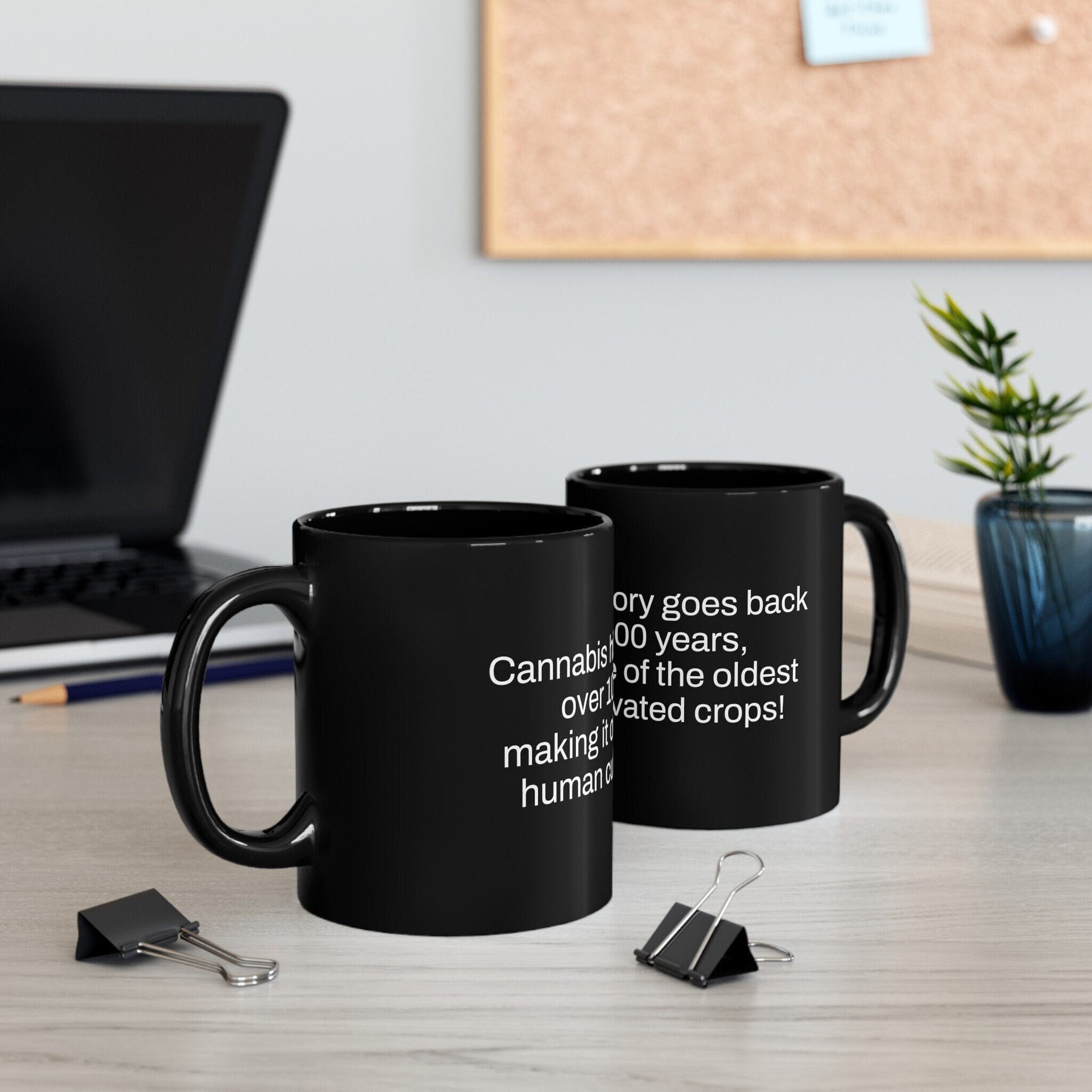 HISTORY Weed Fact - Weed Coffee Mug (11oz) - Perfect Gift for Smokers, Stoners, Growers; Wake and Bake Mug / Weed Mug / BLACK Mug