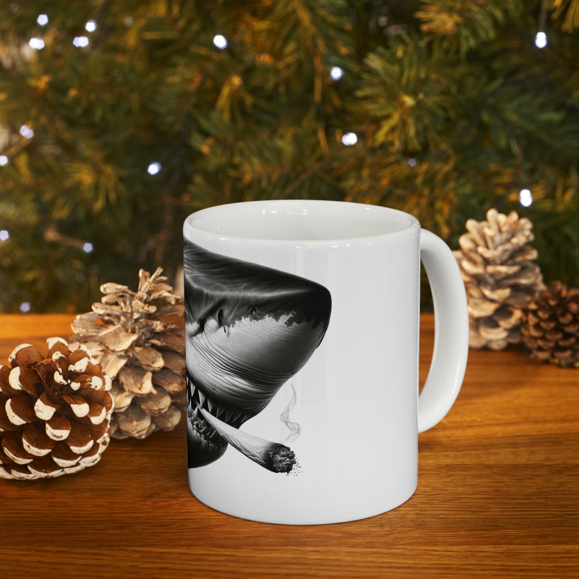 SHARK - WEED Themed Coffee Mugs - Perfect Gift for Smokers, Stoners, Growers; Animal Lovers - Marijuana Mug for Wake and Bake