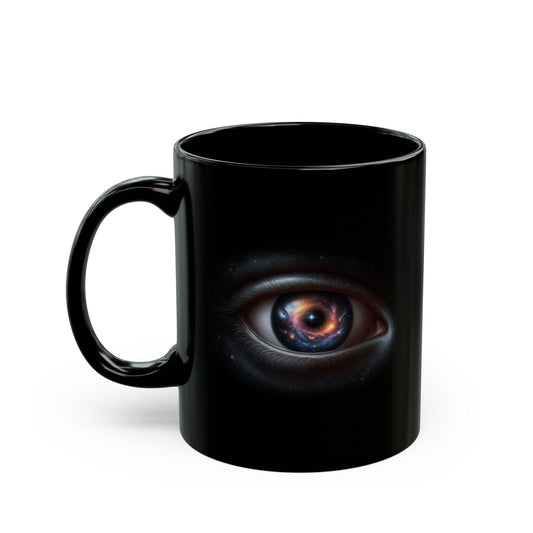 STARRY EYE - Black Base Coffee Mugs (11oz) Perfect Gift for Smokers, Stoners, Space Lovers; Wake and Bake Mug / Space Mug