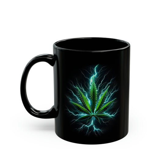 WEED LIGHTNING - Black Base Coffee Mugs - Perfect Gift for Smokers, Stoners, Growers; Wake and Bake Mug / Weed Mug / Stoner Mug