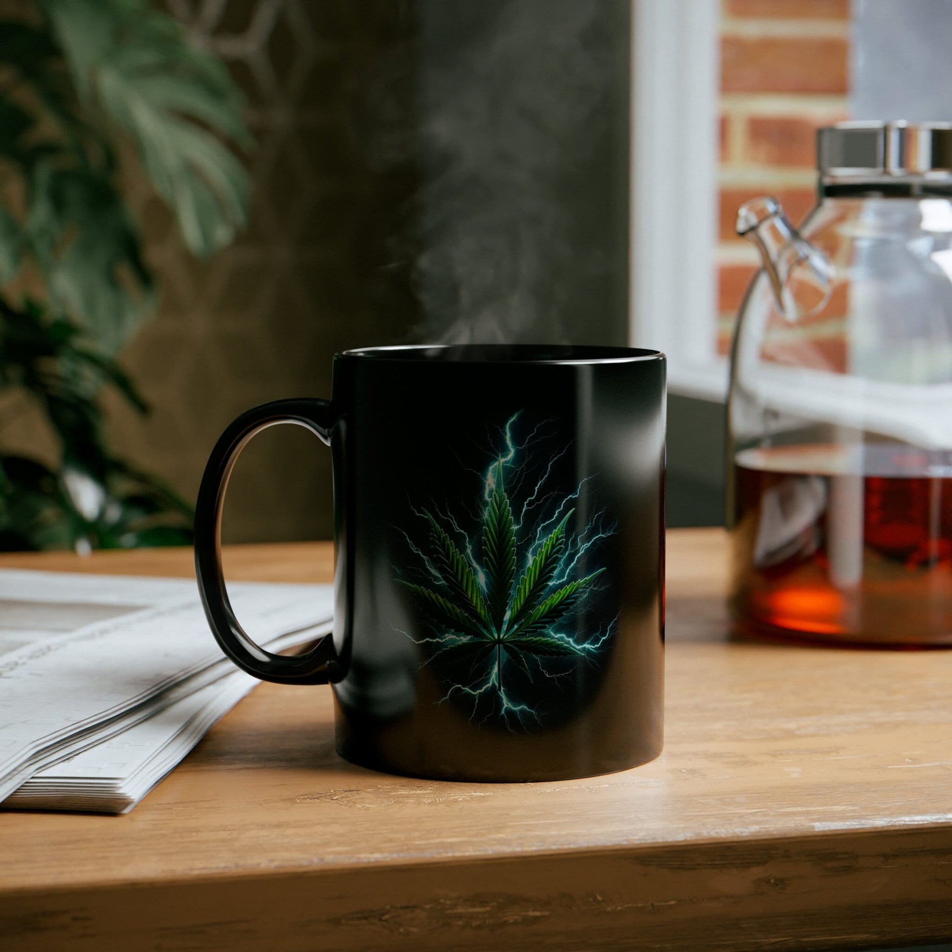 WEED LIGHTNING - Black Base Coffee Mugs - Perfect Gift for Smokers, Stoners, Growers; Wake and Bake Mug / Weed Mug / Stoner Mug