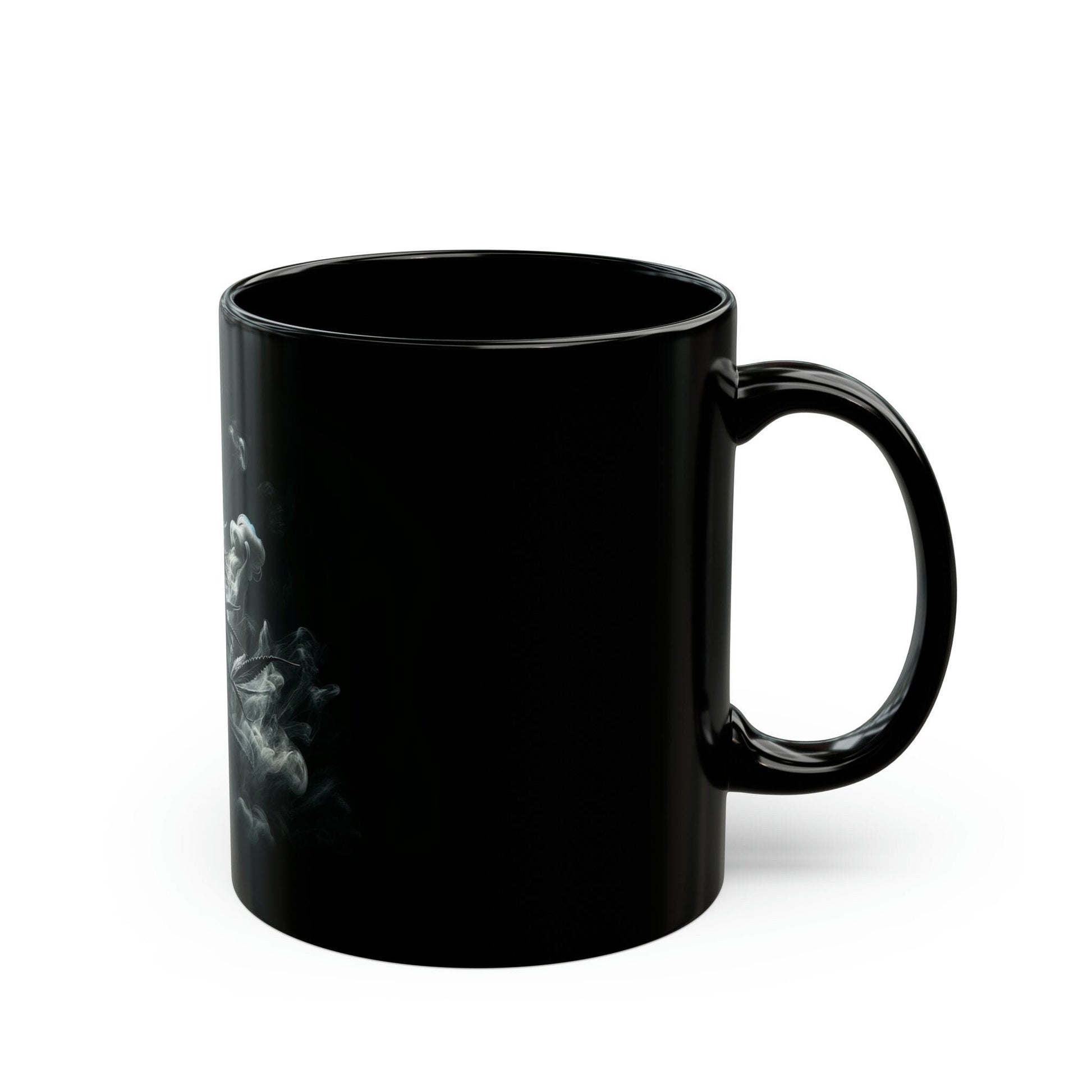 SMOKEY PLANT - Black Base Coffee Mugs - Perfect Gift for Smokers, Stoners, Marijuana Lovers, Growers; Weed Mug / Stoner Mug