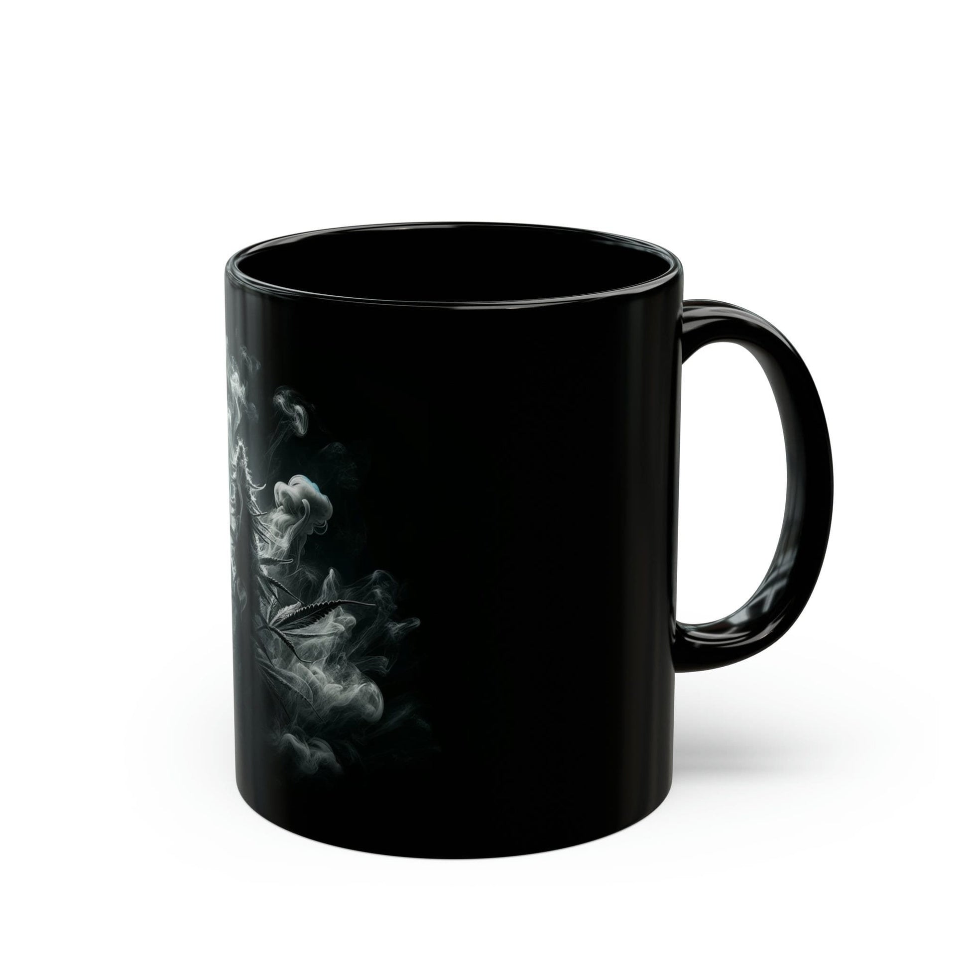 SMOKEY PLANT - Black Base Coffee Mugs - Perfect Gift for Smokers, Stoners, Marijuana Lovers, Growers; Weed Mug / Stoner Mug