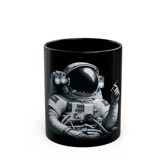 STONER ASTRONAUT - Black Base Coffee Mugs - Perfect Gift for Smokers, Stoners, Marijuana Lovers, Growers; WEED Mug / Stoner Mug