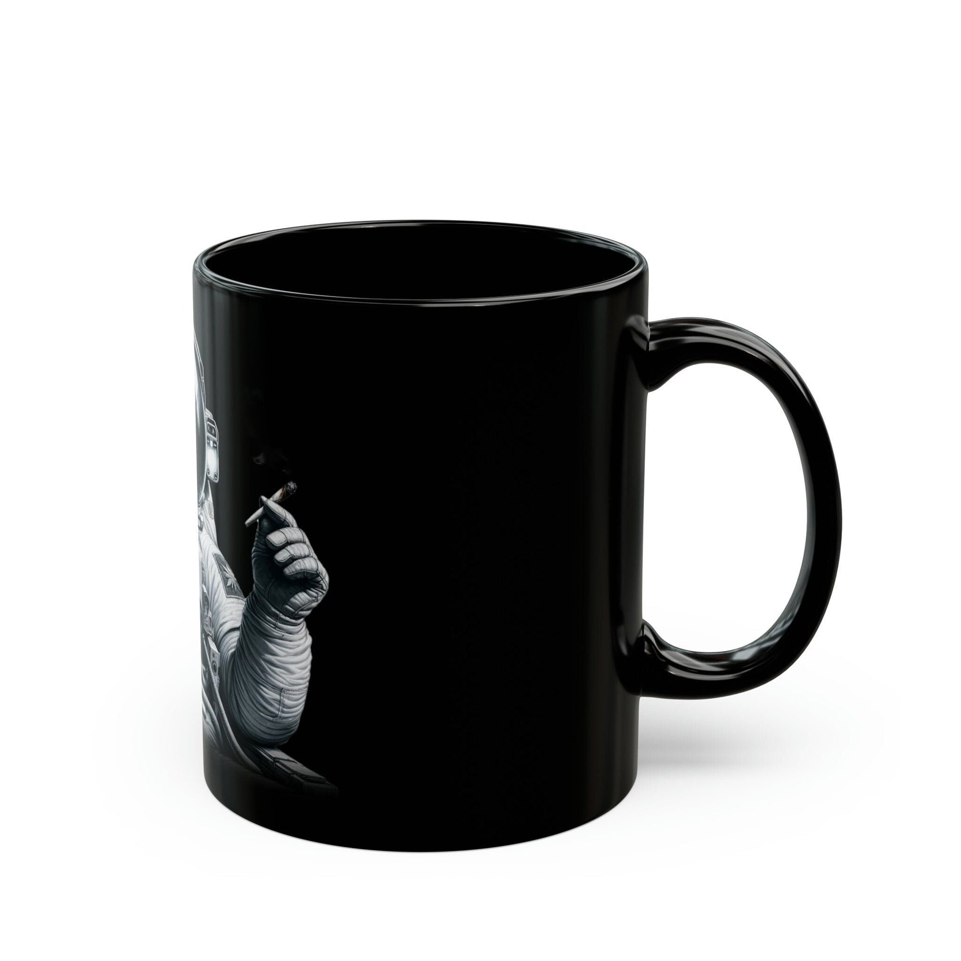 STONER ASTRONAUT - Black Base Coffee Mugs - Perfect Gift for Smokers, Stoners, Marijuana Lovers, Growers; WEED Mug / Stoner Mug