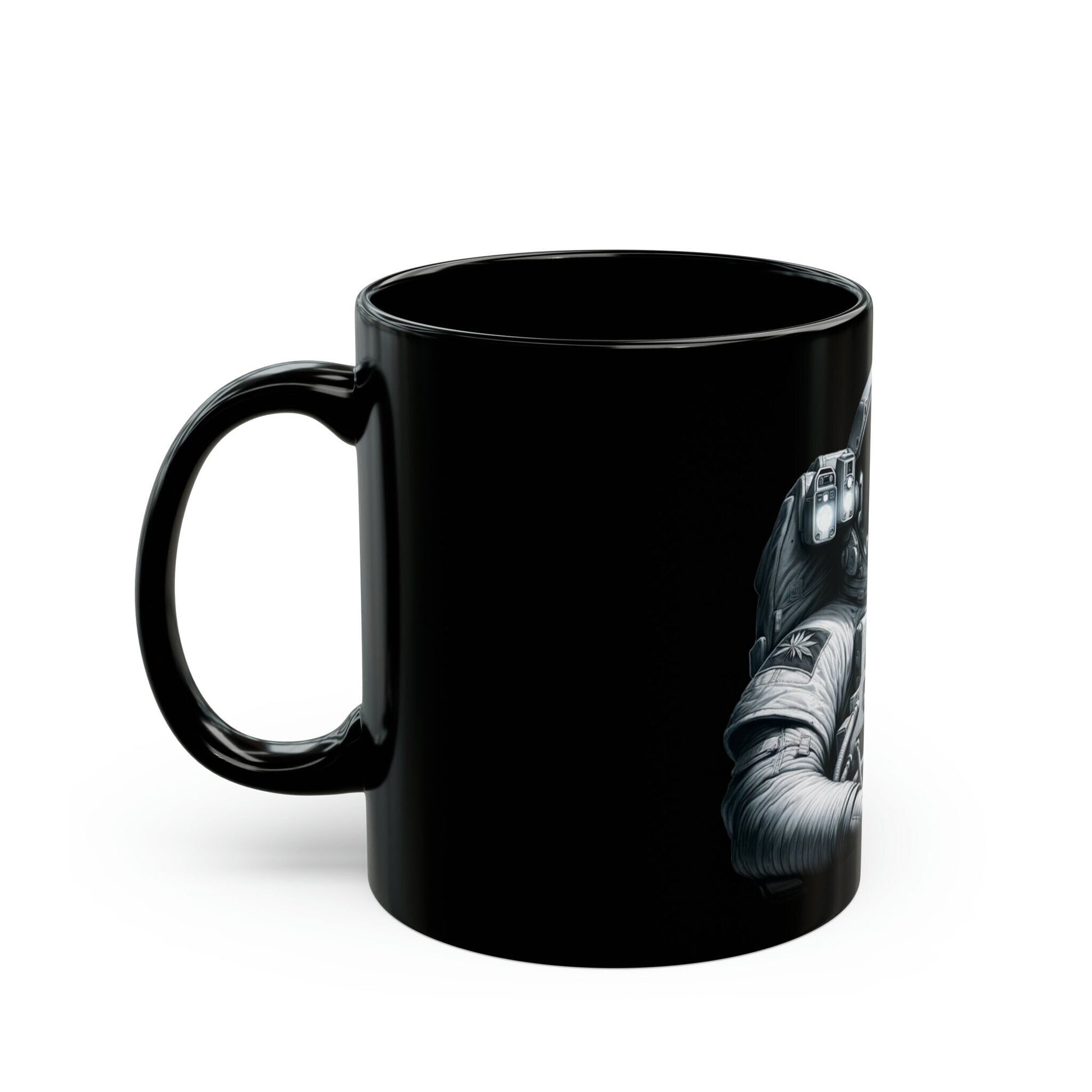 STONER ASTRONAUT - Black Base Coffee Mugs - Perfect Gift for Smokers, Stoners, Marijuana Lovers, Growers; WEED Mug / Stoner Mug