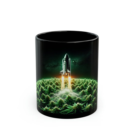 WEED PLANET - Black Base Coffee Mugs - Perfect Gift for Smokers, Stoners, Marijuana Lovers, Growers; Weed Mug / Space Mug
