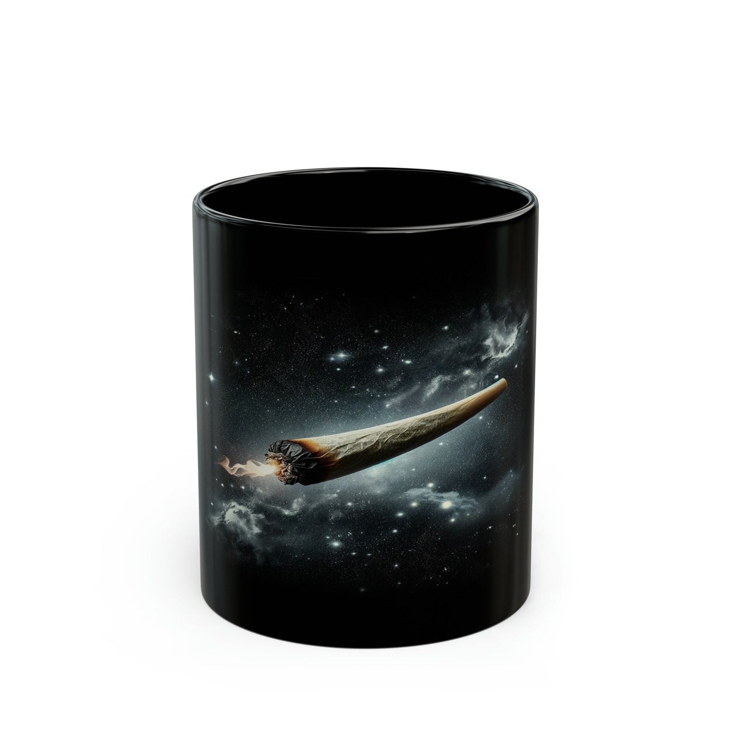 SPACE JOINT - Black Base WEED Coffee Mugs - Perfect Gift for Smokers, Stoners, Marijuana Lovers, Growers; Weed Mug / Space Mug