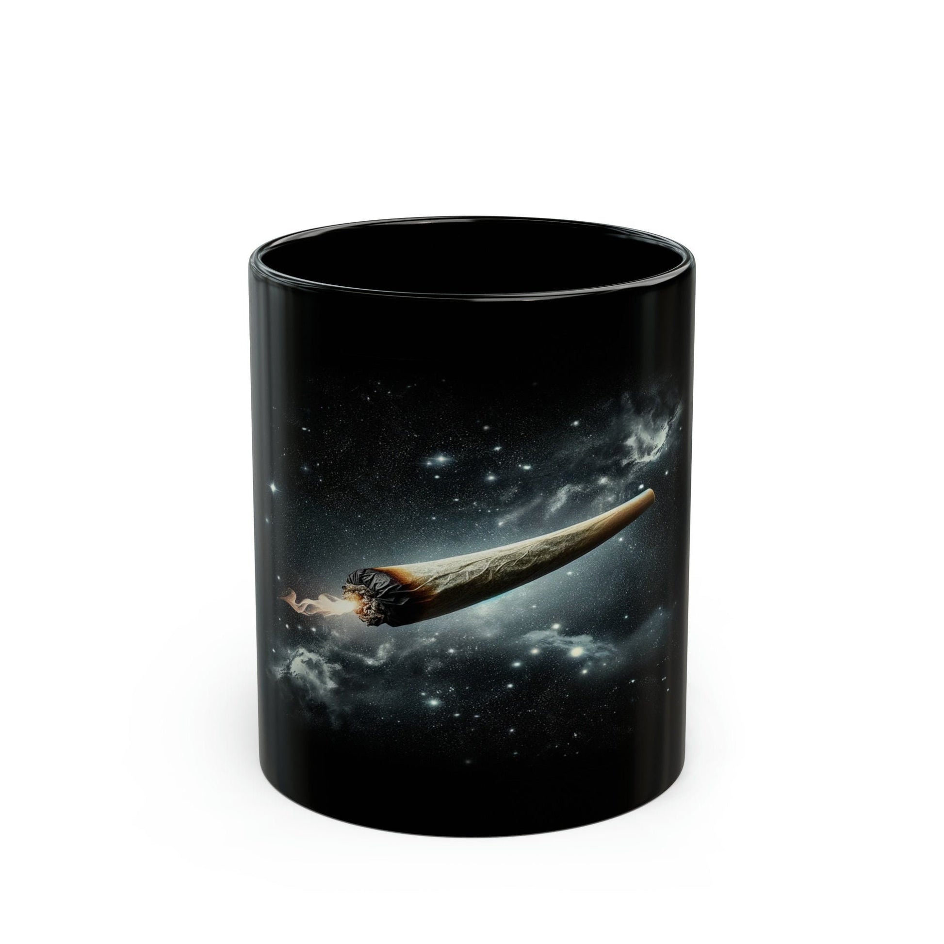 SPACE JOINT - Black Base WEED Coffee Mugs - Perfect Gift for Smokers, Stoners, Marijuana Lovers, Growers; Weed Mug / Space Mug