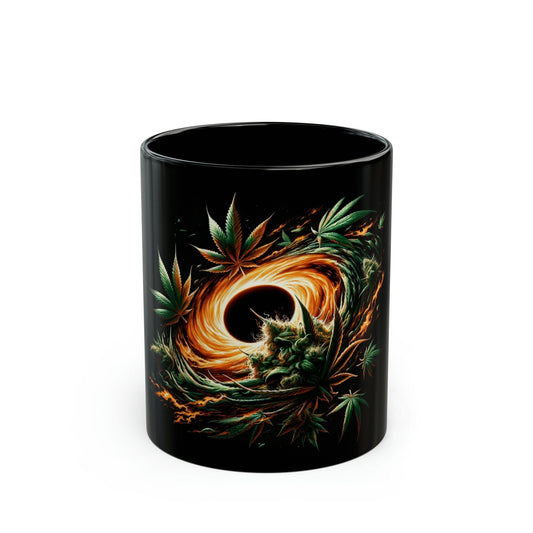 BLACK HOLE of WEED - Black Base Coffee Mugs - Perfect Gift for Smokers, Stoners, Marijuana Lovers, Growers; Weed Mug / Space Mug