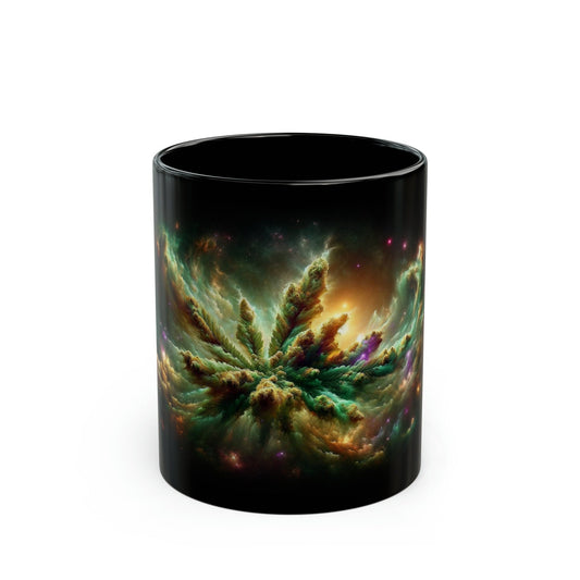 WEED NEBULA - BLACK Base Coffee Mugs - Perfect Gift for Smokers, Stoners, Marijuana Lovers, Growers; Weed Mug / Space Mug for Stoners