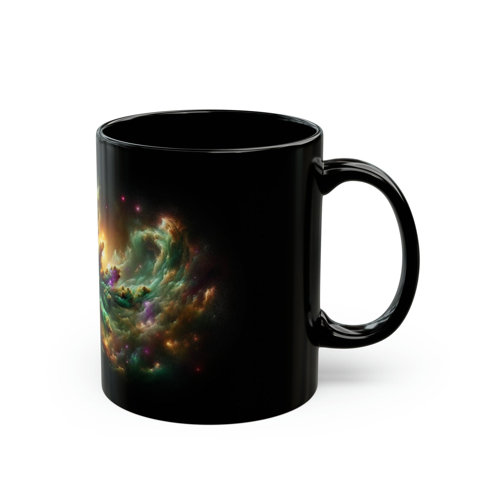 WEED NEBULA - BLACK Base Coffee Mugs - Perfect Gift for Smokers, Stoners, Marijuana Lovers, Growers; Weed Mug / Space Mug for Stoners