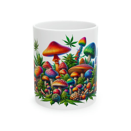 WEED SHROOM LAND - Marijuana Themed Coffee Mug - Perfect Gift for Smokers/Stoner, Marijuana Lover; Wake and Bake Mug - Weed Mug / Stoner Mug
