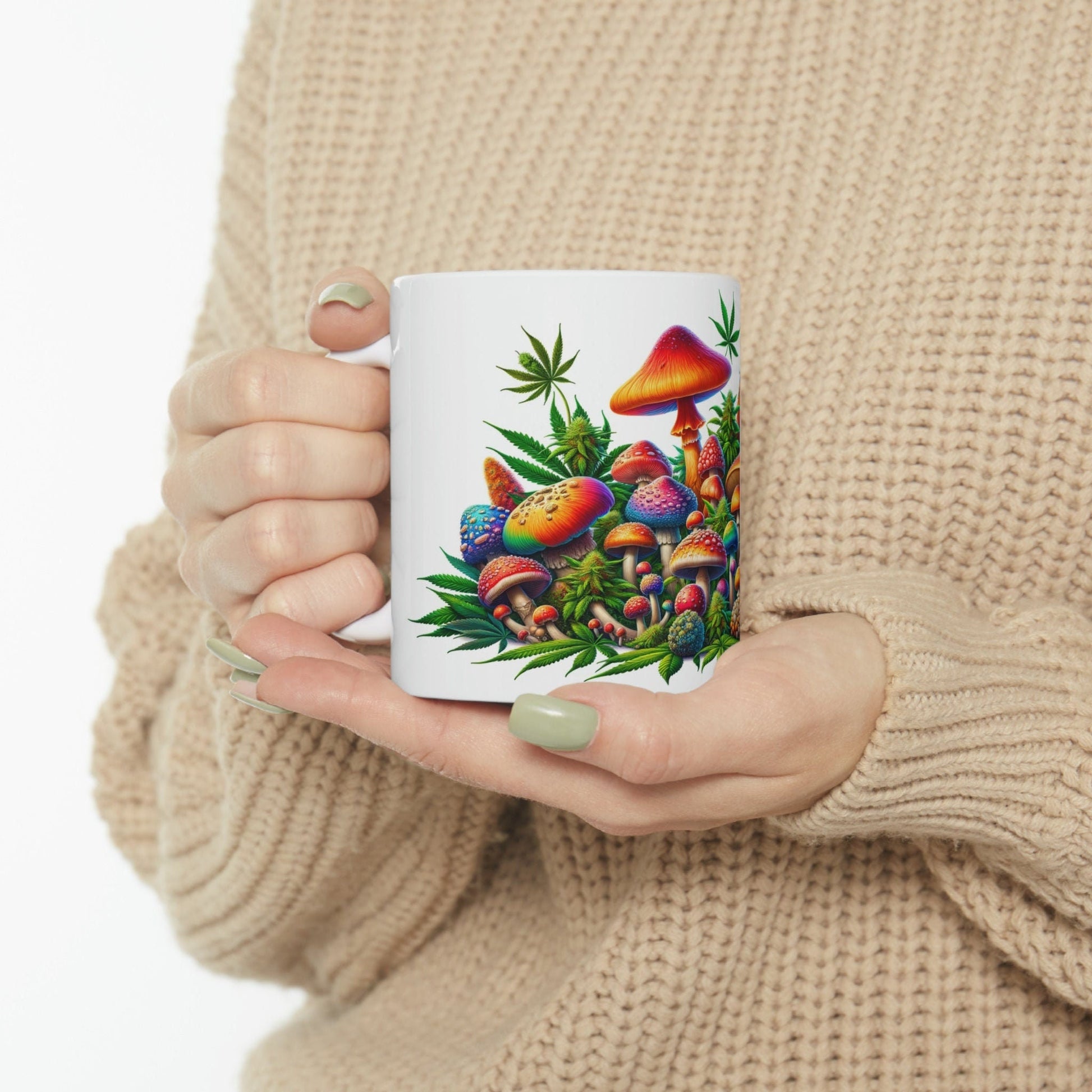 WEED SHROOM LAND - Marijuana Themed Coffee Mug - Perfect Gift for Smokers/Stoner, Marijuana Lover; Wake and Bake Mug - Weed Mug / Stoner Mug