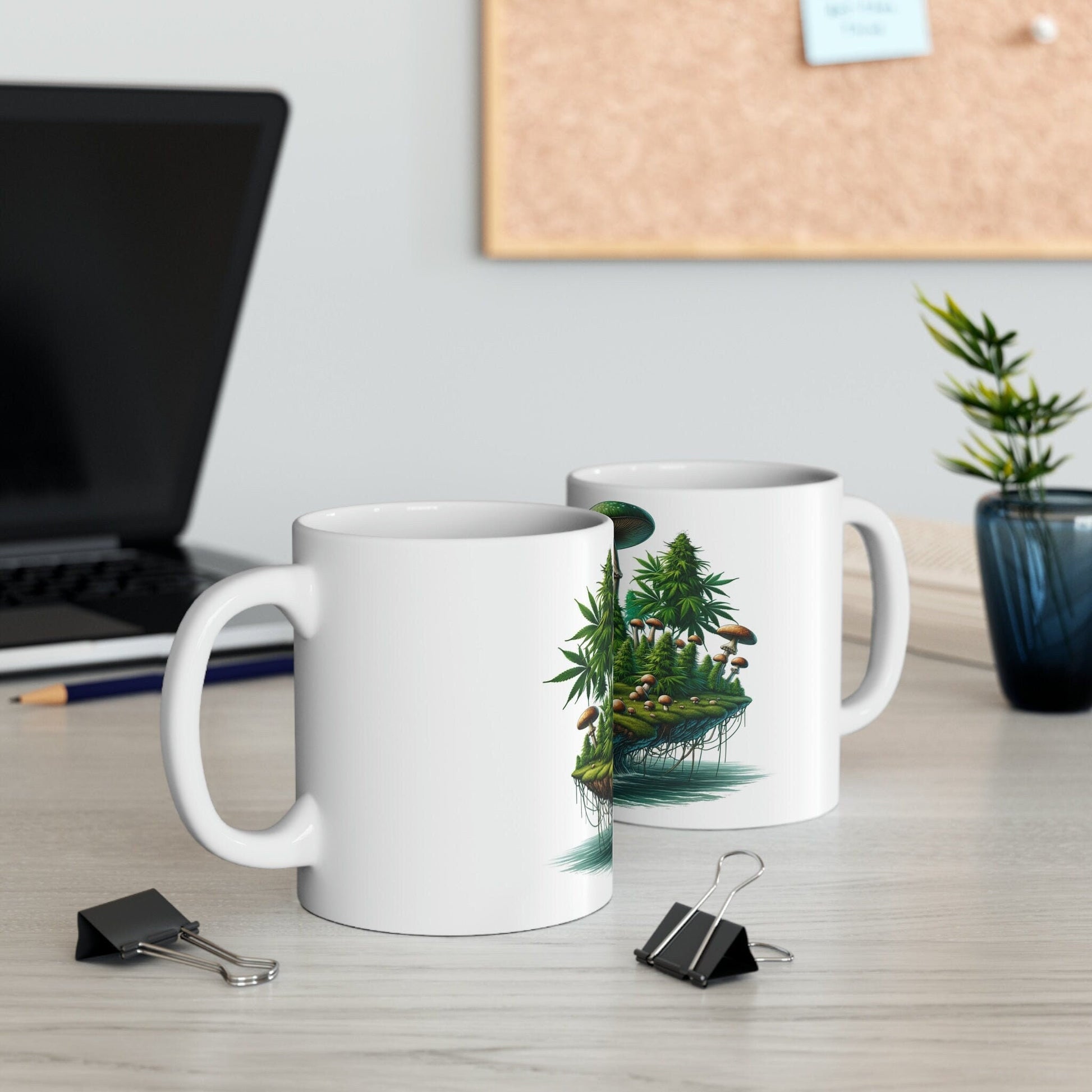 Marijuana SHROOM ISLAND - WEED Themed Coffee Mug - Perfect Gift for Smoker/Stoner, Marijuana Lover; Wake and Bake Mug - Weed Mug/Stoner Mug
