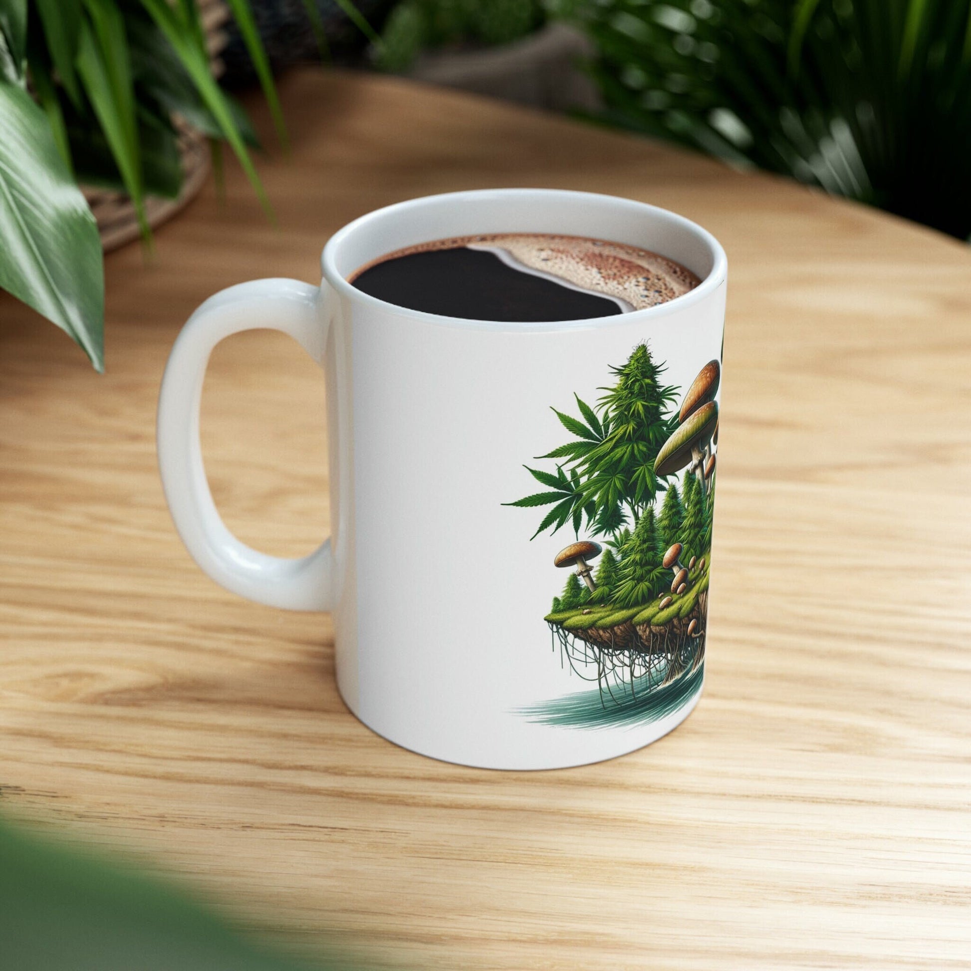 Marijuana SHROOM ISLAND - WEED Themed Coffee Mug - Perfect Gift for Smoker/Stoner, Marijuana Lover; Wake and Bake Mug - Weed Mug/Stoner Mug