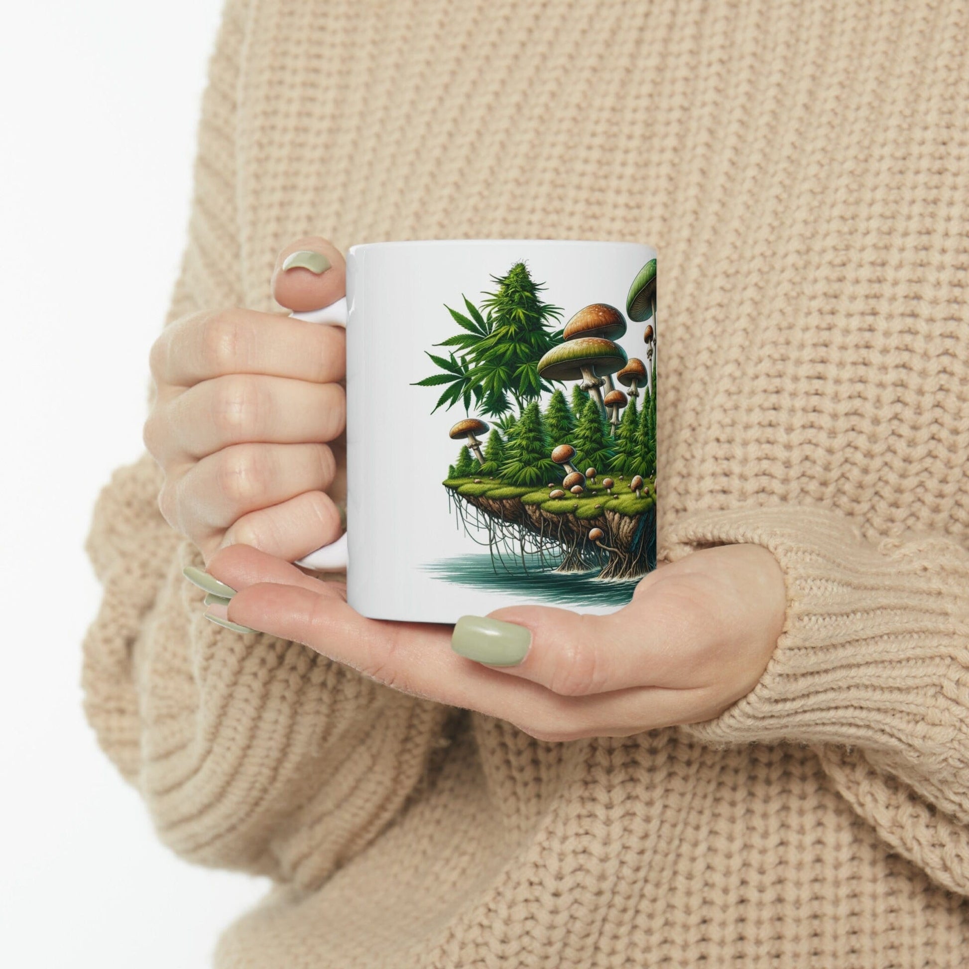 Marijuana SHROOM ISLAND - WEED Themed Coffee Mug - Perfect Gift for Smoker/Stoner, Marijuana Lover; Wake and Bake Mug - Weed Mug/Stoner Mug