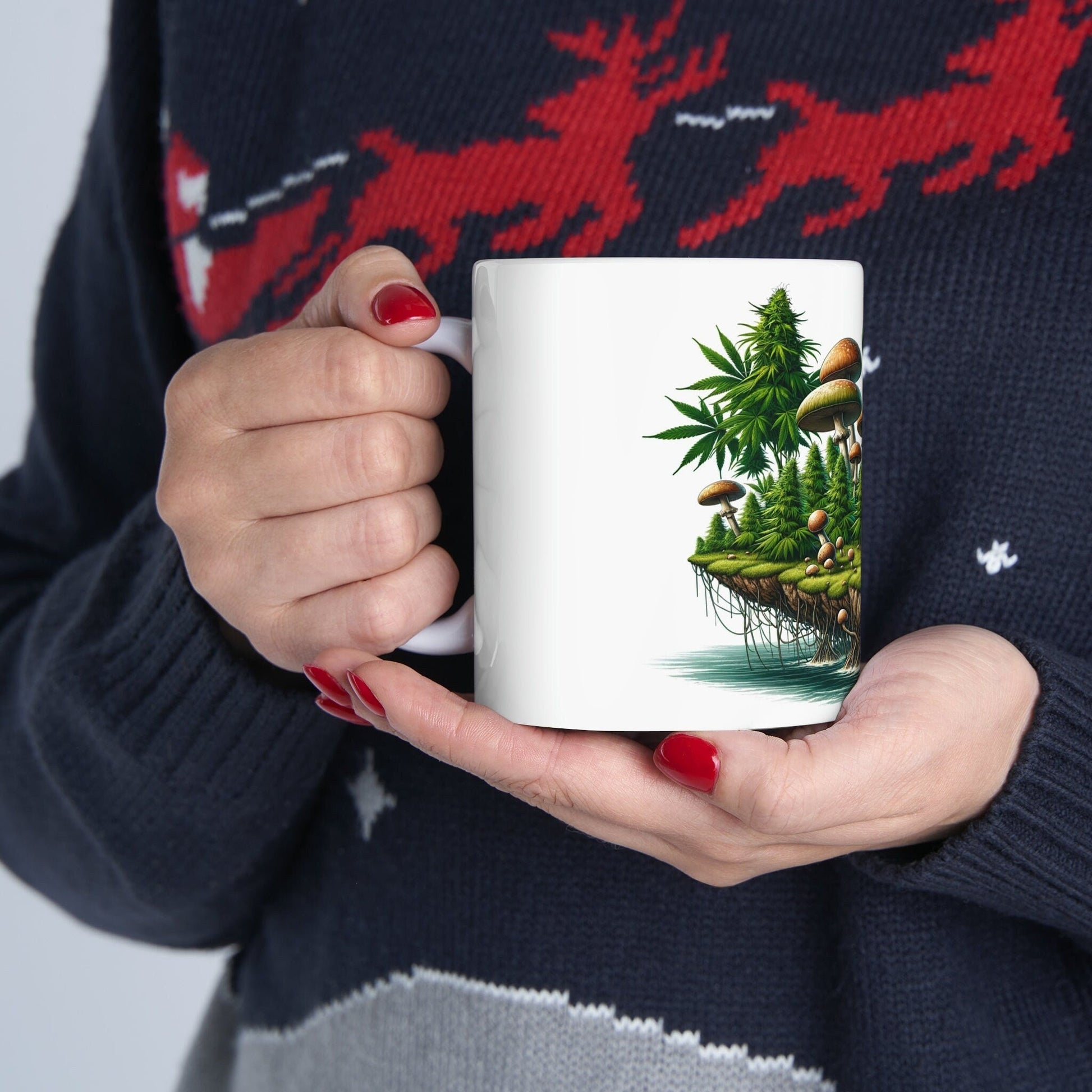 Marijuana SHROOM ISLAND - WEED Themed Coffee Mug - Perfect Gift for Smoker/Stoner, Marijuana Lover; Wake and Bake Mug - Weed Mug/Stoner Mug