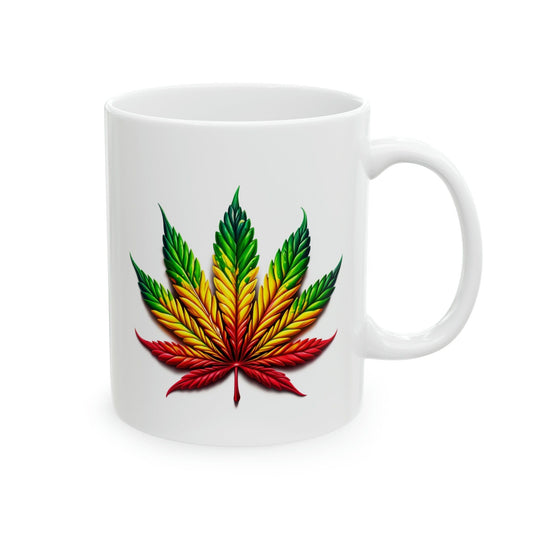 RASTA WEED LEAF - Marijuana Themed Coffee Mugs - Perfect Gift for Smokers / Stoners; Wake and Bake Mug - Weed Mug / Stoner Mug