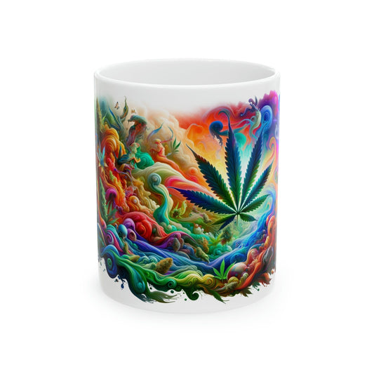ARTSY WEED Mug - Marijuana Themed Coffee Mugs - Perfect Gift for Smokers / Stoners; Wake and Bake Mug - Weed Mug / Stoner Mug