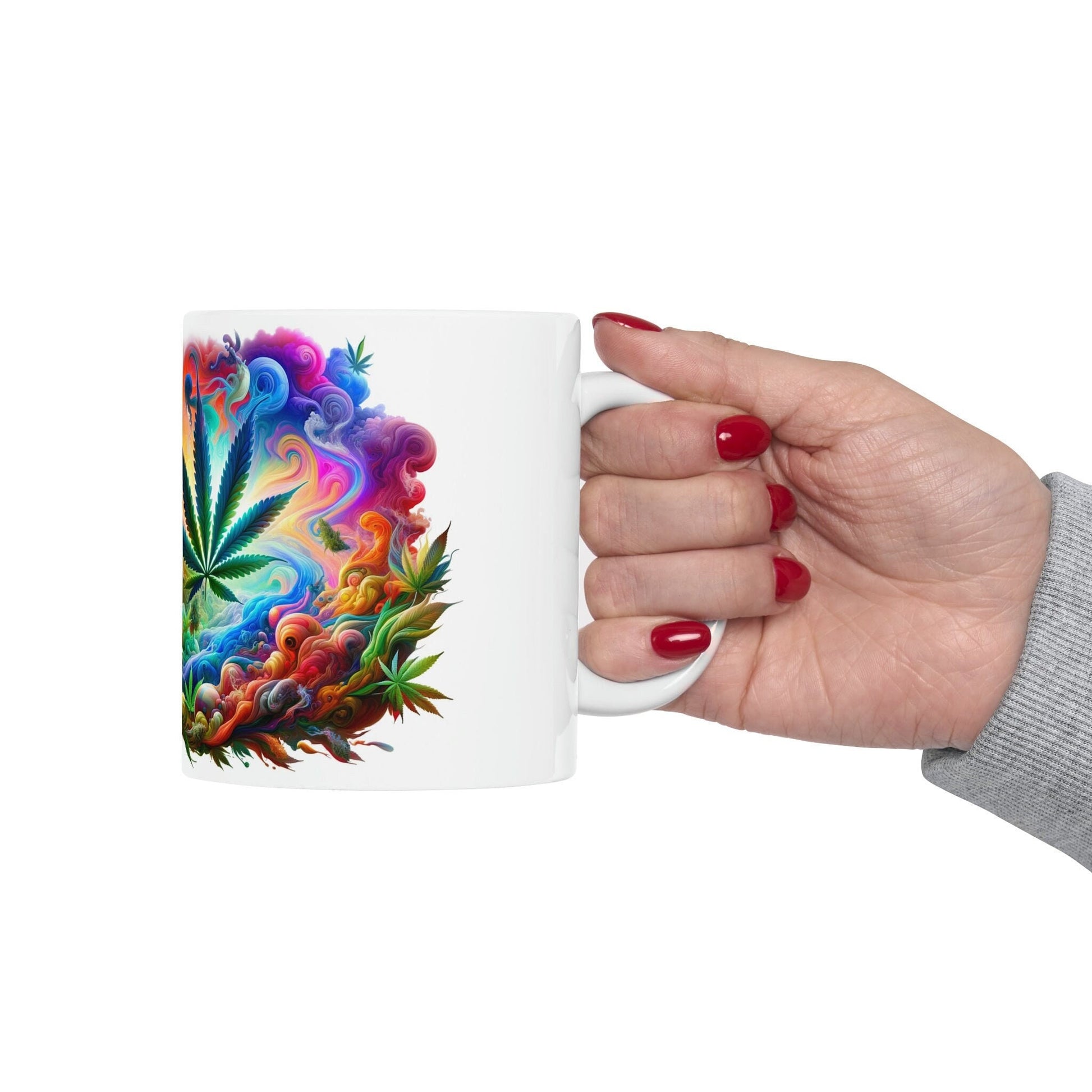 ARTSY WEED Mug - Marijuana Themed Coffee Mugs - Perfect Gift for Smokers / Stoners; Wake and Bake Mug - Weed Mug / Stoner Mug