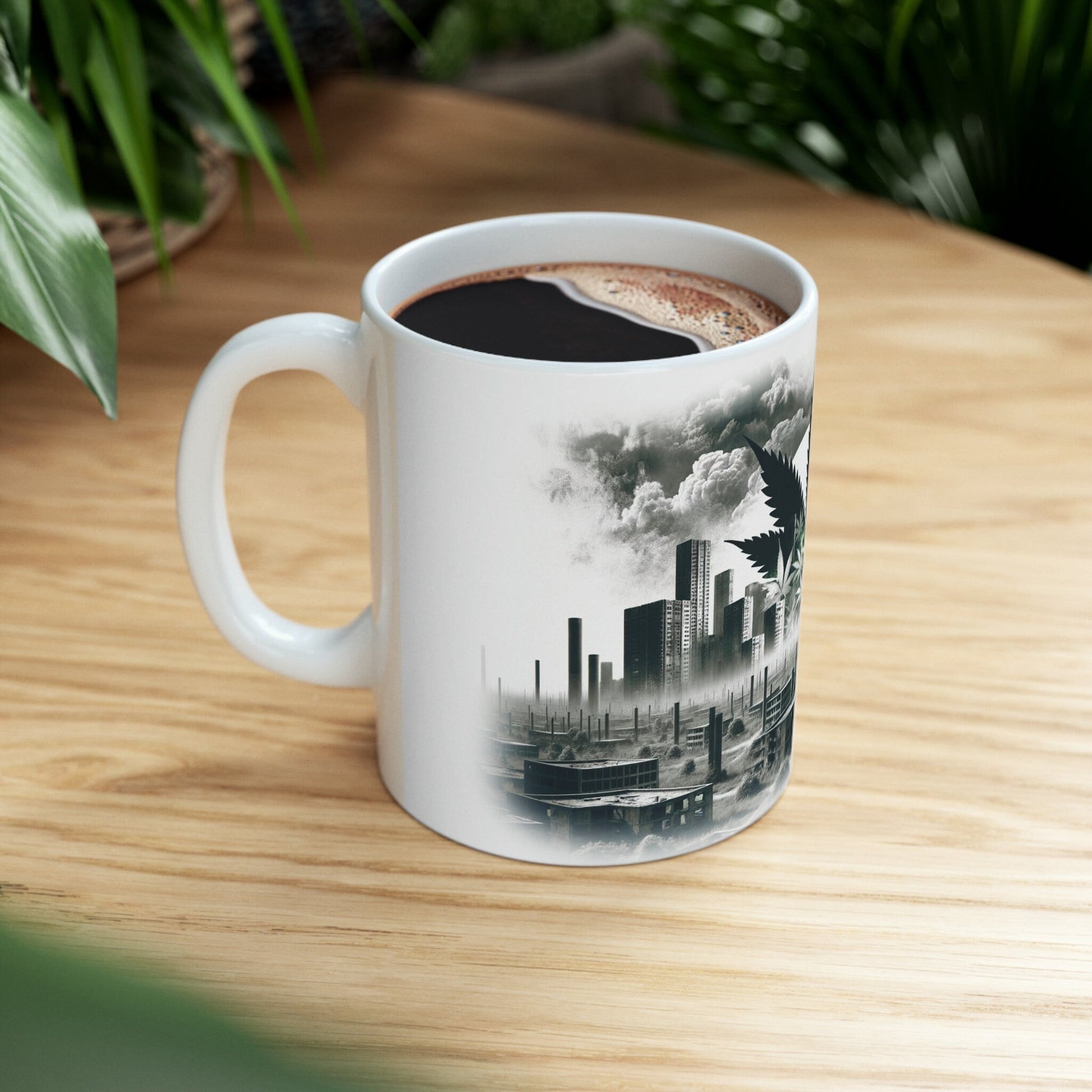 DYSTOPIAN WEED CITY - Marijuana Themed Coffee Mugs - Perfect Gift for Smokers / Stoners; Wake and Bake Mug - Weed Mug / Stoner Mug