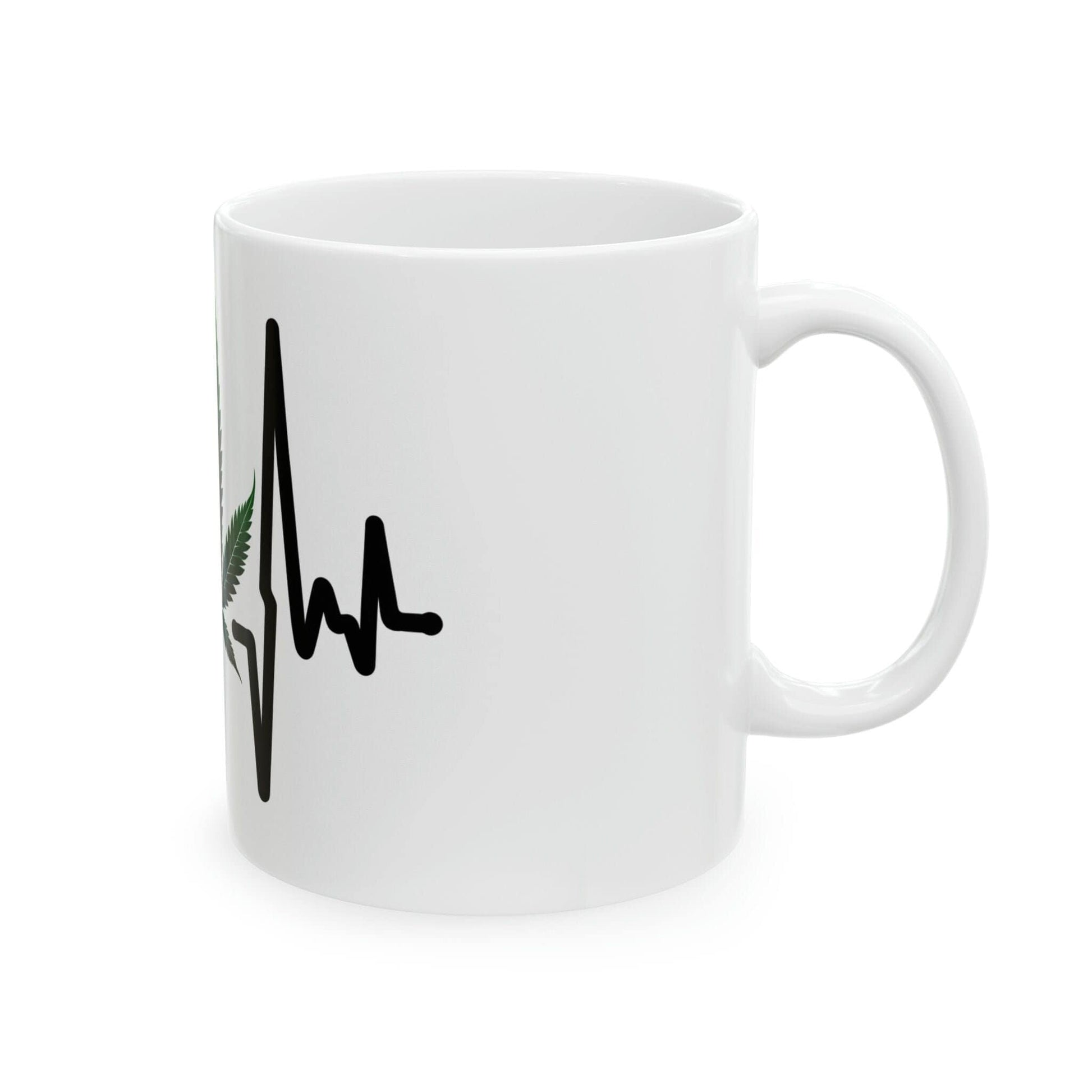 WEED HEARTBEAT - Marijuana Themed Coffee Mugs - Perfect Gift for Smoker, Stoners, Marijuana Lover; Wake and Bake Mug - Weed Mug / Stoner Mug