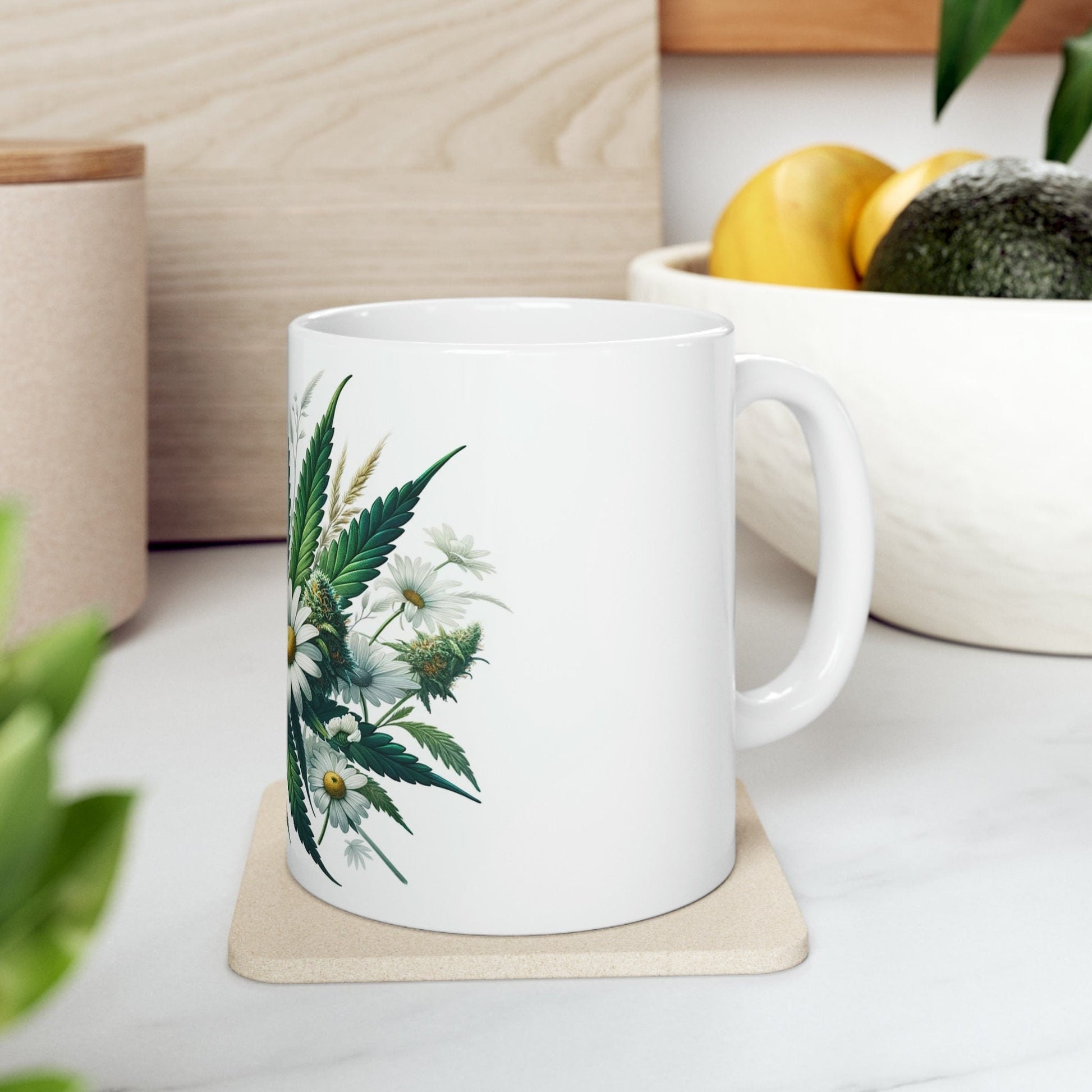 DAISY Flower - WEED Themed Coffee Mugs - Perfect Gift for Smokers, Stoners, Marijuana Lovers; Wake and Bake Mug - Marijuana Mug / Stoner Mug
