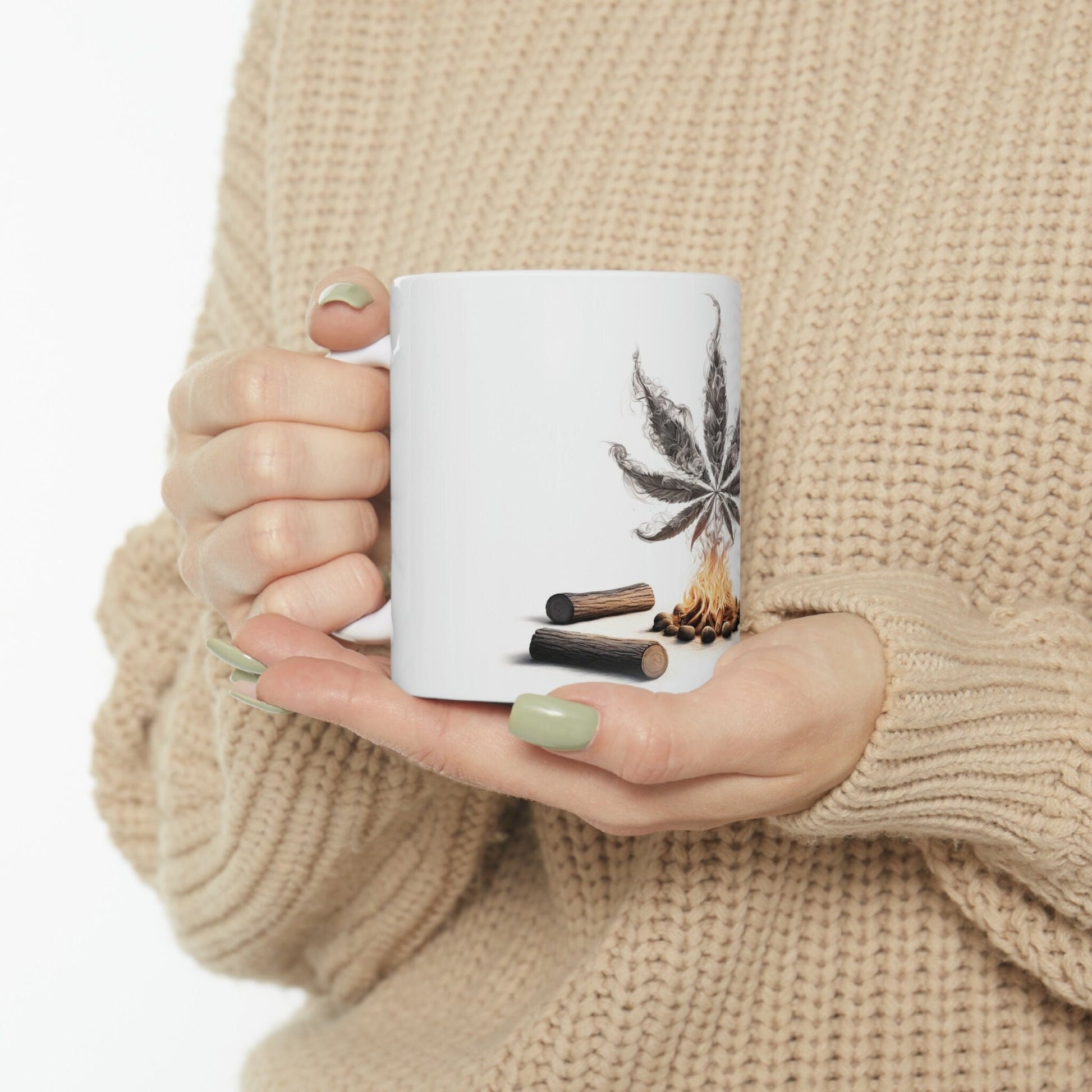 CAMPFIRE - WEED Themed Coffee Mugs - Perfect Gift for Smokers, Stoners, Marijuana Lovers; Wake and Bake Mug - Marijuana Mug / Stoner Mug