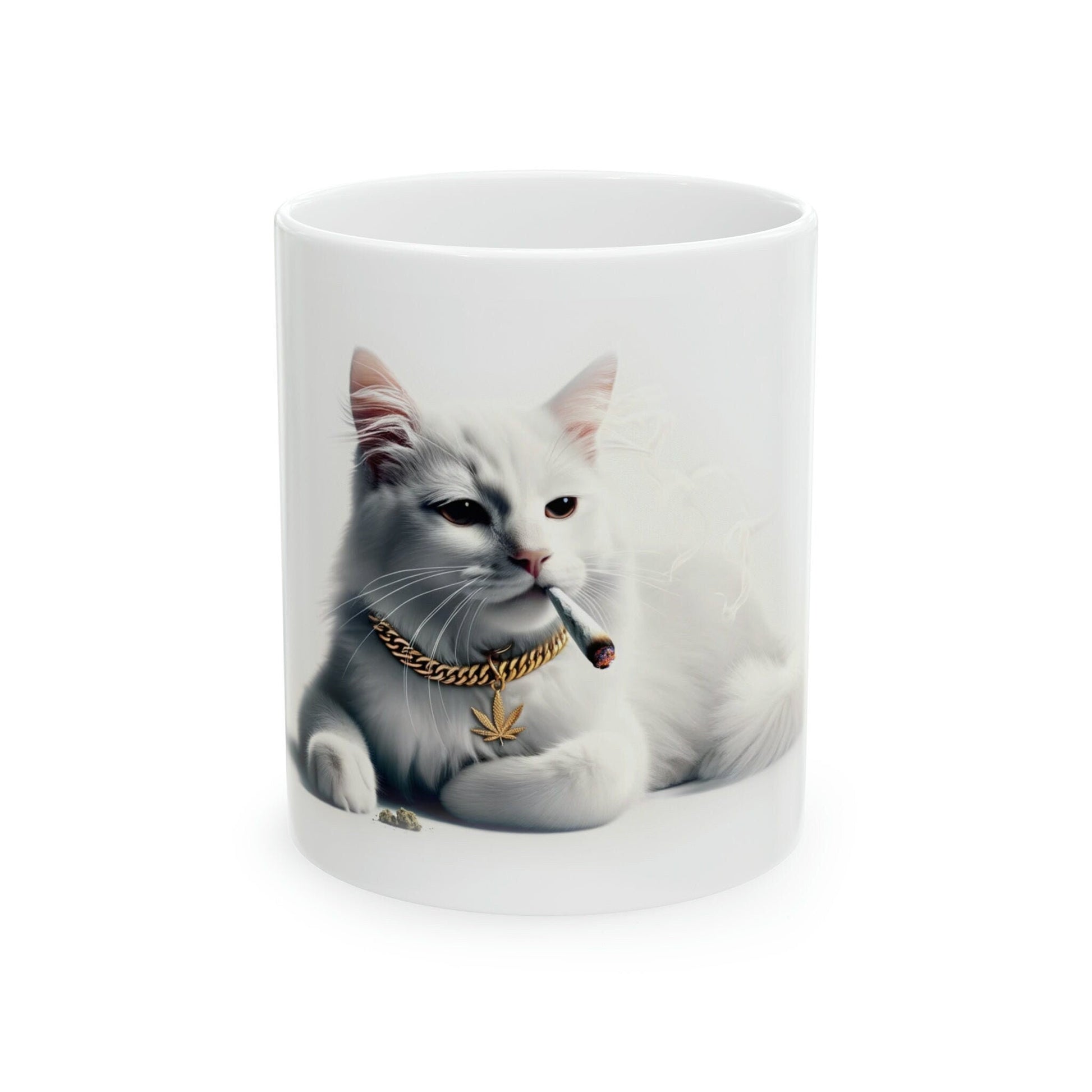 THUG KITTY - WEED Themed Coffee Mugs - Perfect Gift for Smokers, Stoners, Marijuana Lovers; Wake and Bake Mug, Marijuana Mug / Stoner Mug