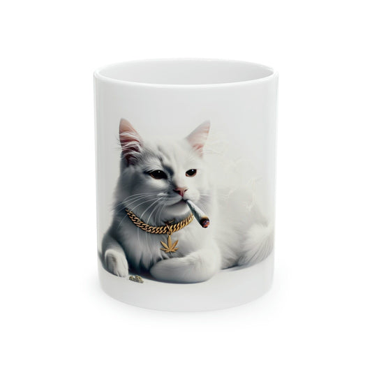 THUG KITTY - WEED Themed Coffee Mugs - Perfect Gift for Smokers, Stoners, Marijuana Lovers; Wake and Bake Mug, Marijuana Mug / Stoner Mug