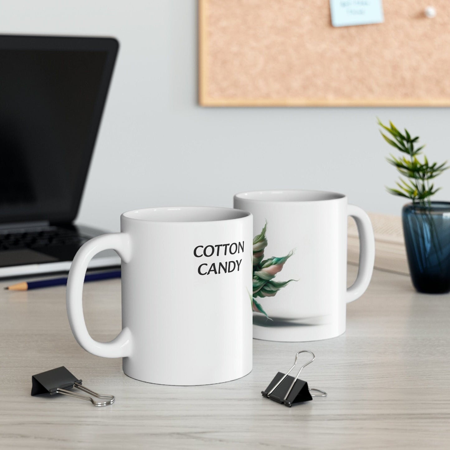 COTTON CANDY - WEED Strain Themed Coffee Mugs - Perfect Gift for Smokers, Stoners, Marijuana Lovers; Wake and Bake Essentials