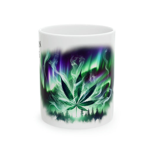 NORTHERN LIGHTS - WEED Strain Themed Coffee Mugs - Perfect Gift for Smokers, Stoners, Marijuana Lovers; Wake and Bake Essentials