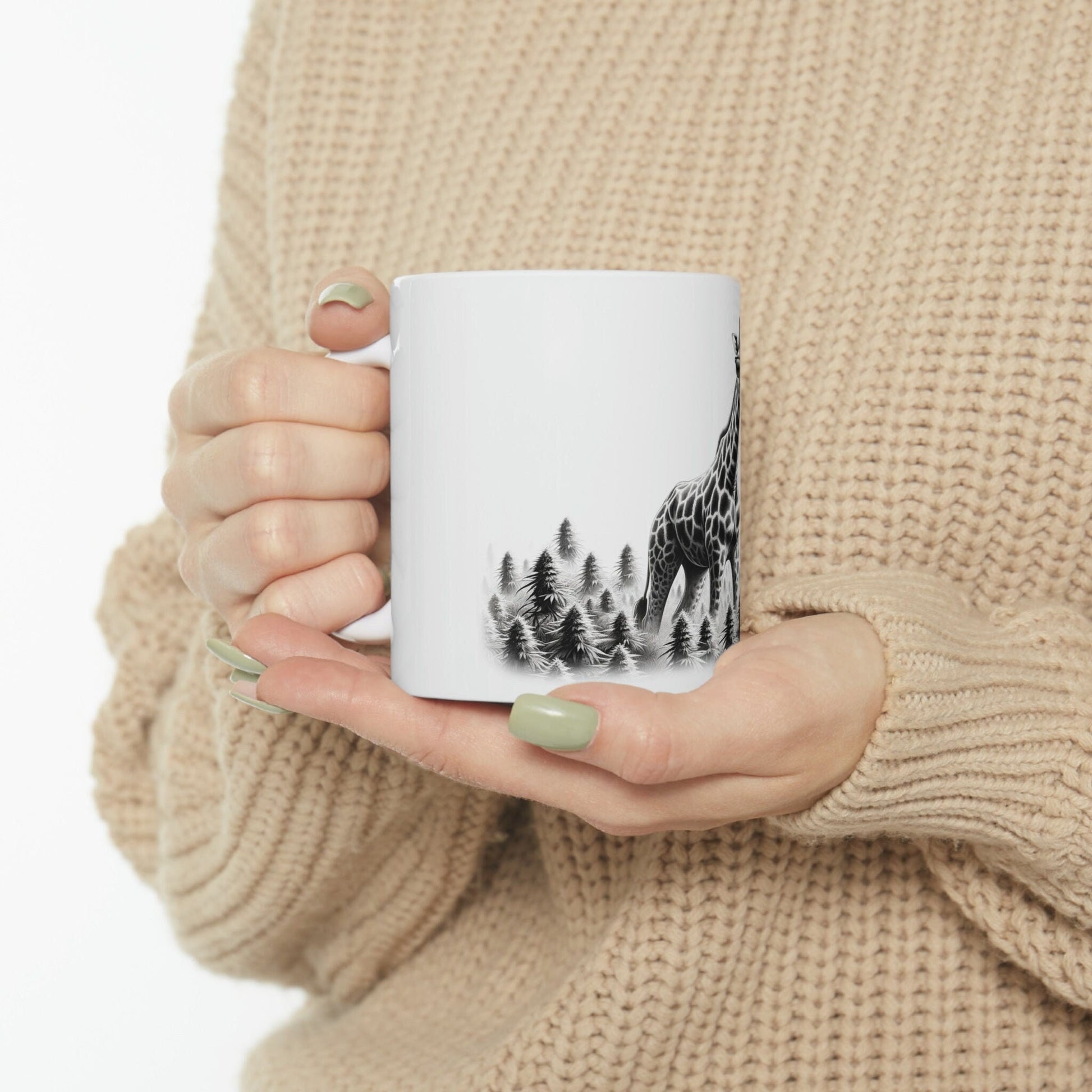 GIRAFFE - WEED Themed Coffee Mugs - Perfect Gift for Smokers, Stoners, Growers; Animal Lovers - Marijuana Mug for Wake and Bake