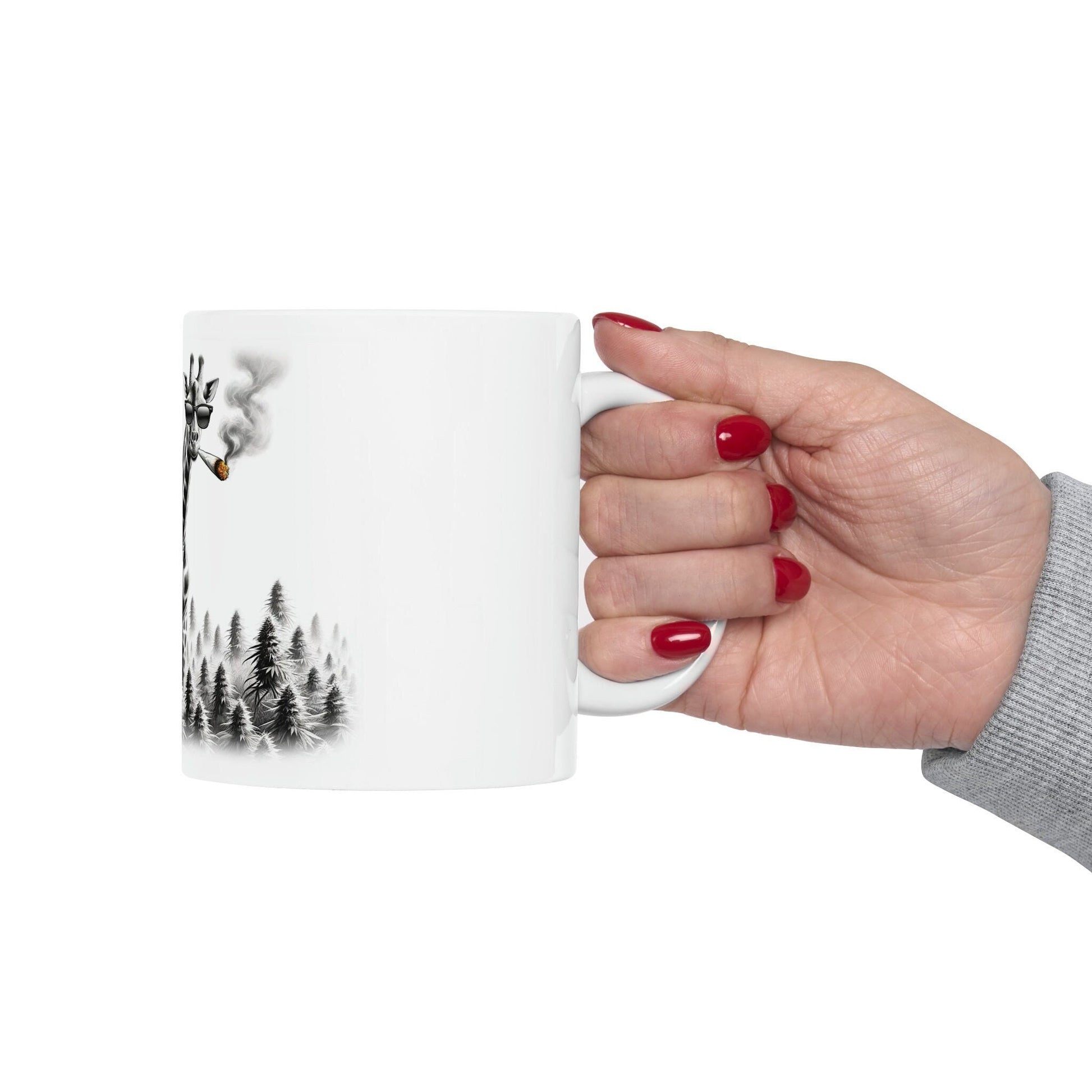 GIRAFFE - WEED Themed Coffee Mugs - Perfect Gift for Smokers, Stoners, Growers; Animal Lovers - Marijuana Mug for Wake and Bake