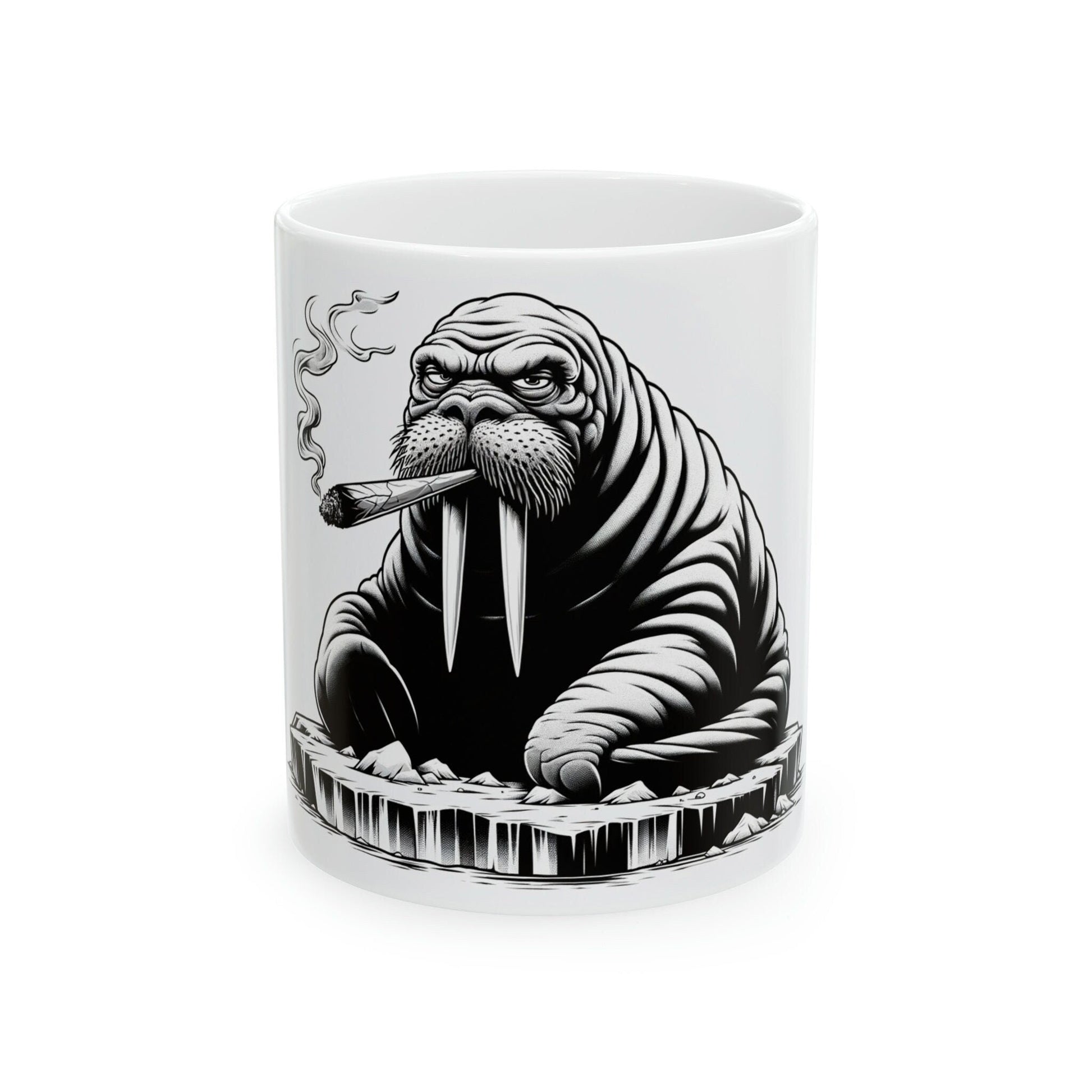 WALRUS - WEED Themed Coffee Mugs - Perfect Gift for Smokers, Stoners, Growers; Animal Lovers - Marijuana Mug for Wake and Bake