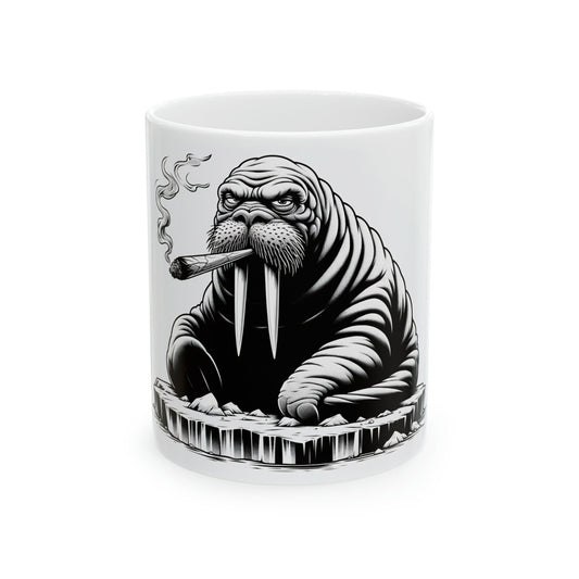 WALRUS - WEED Themed Coffee Mugs - Perfect Gift for Smokers, Stoners, Growers; Animal Lovers - Marijuana Mug for Wake and Bake