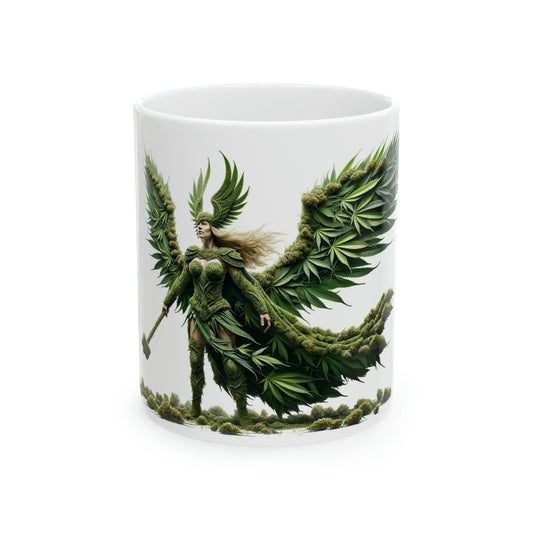 VALKYRIE - WEED Themed Coffee Mugs - Perfect Gift for Smokers, Stoners, Growers; Animal Lovers - Marijuana Mug for Wake and Bake