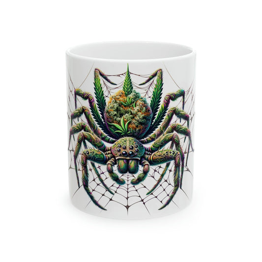 SPIDER - WEED Themed Coffee Mugs - Perfect Gift for Smokers, Stoners, Growers; Animal Lovers - Marijuana Mug for Wake and Bake