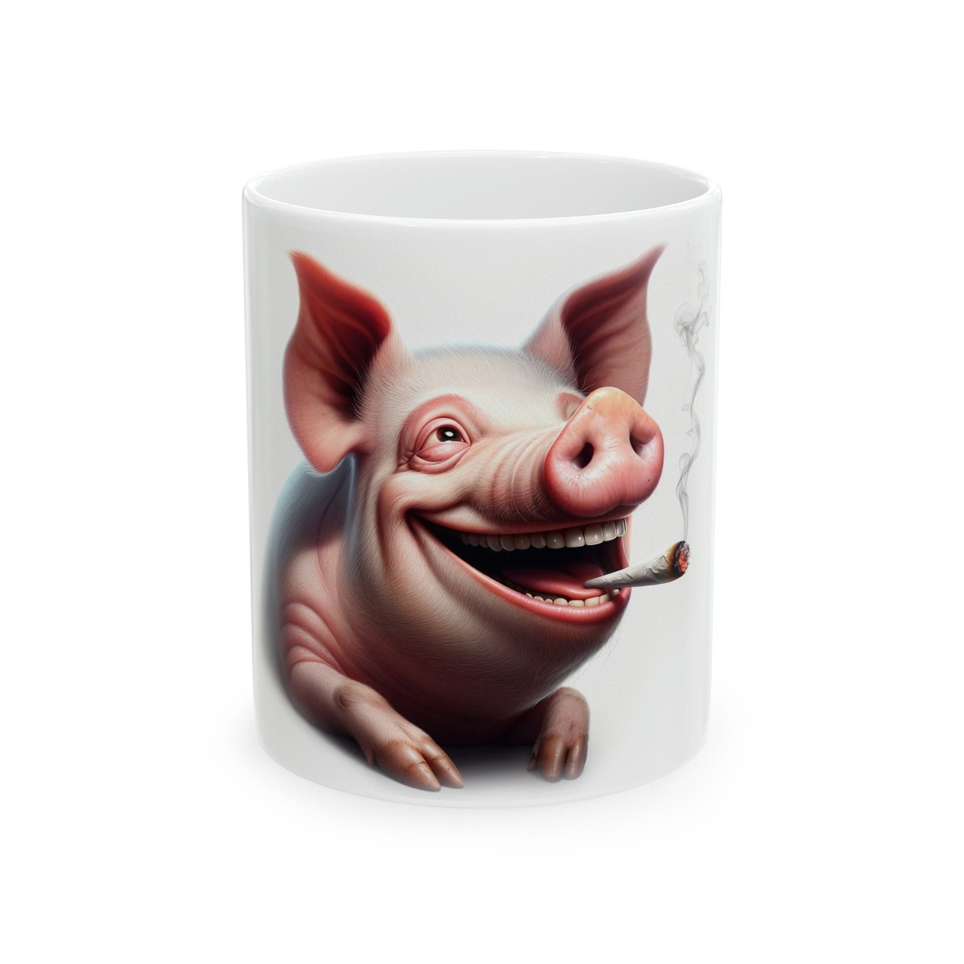 PIG - WEED Themed Coffee Mugs - Perfect Gift for Smokers, Stoners, Growers; Animal Lovers - Marijuana Mug for Wake and Bake