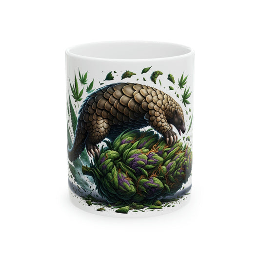 PANGOLIN - WEED Themed Coffee Mugs - Perfect Gift for Smokers, Stoners, Growers; Animal Lovers - Marijuana Mug for Wake and Bake