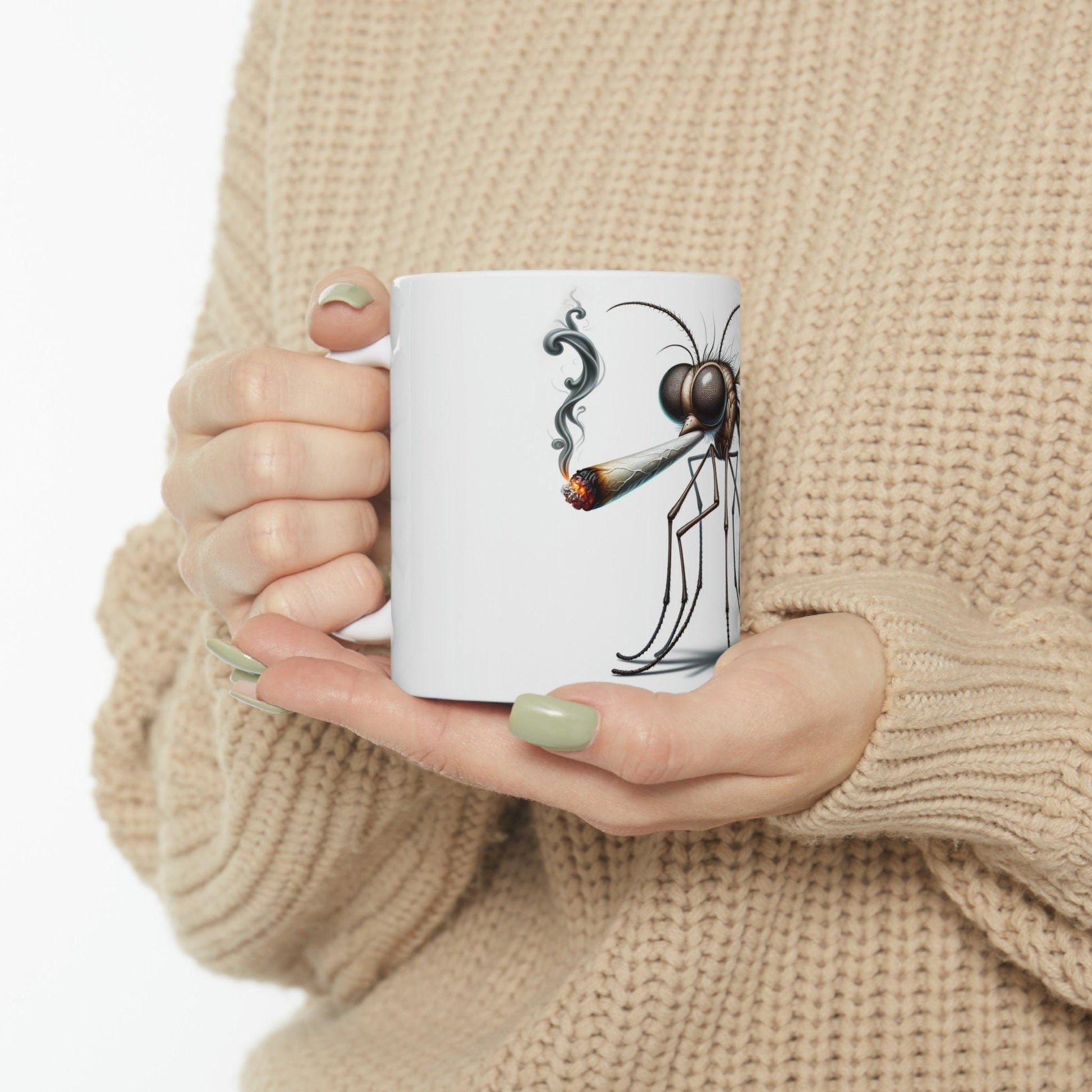 MOSQUITO - WEED Themed Coffee Mugs - Perfect Gift for Smokers, Stoners, Growers; Animal Lovers - Marijuana Mug for Wake and Bake