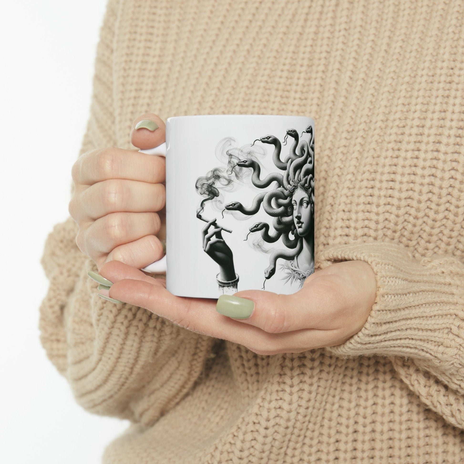 MEDUSA - WEED Themed Coffee Mugs - Perfect Gift for Smokers, Stoners, Growers; Animal Lovers - Marijuana Mug for Wake and Bake