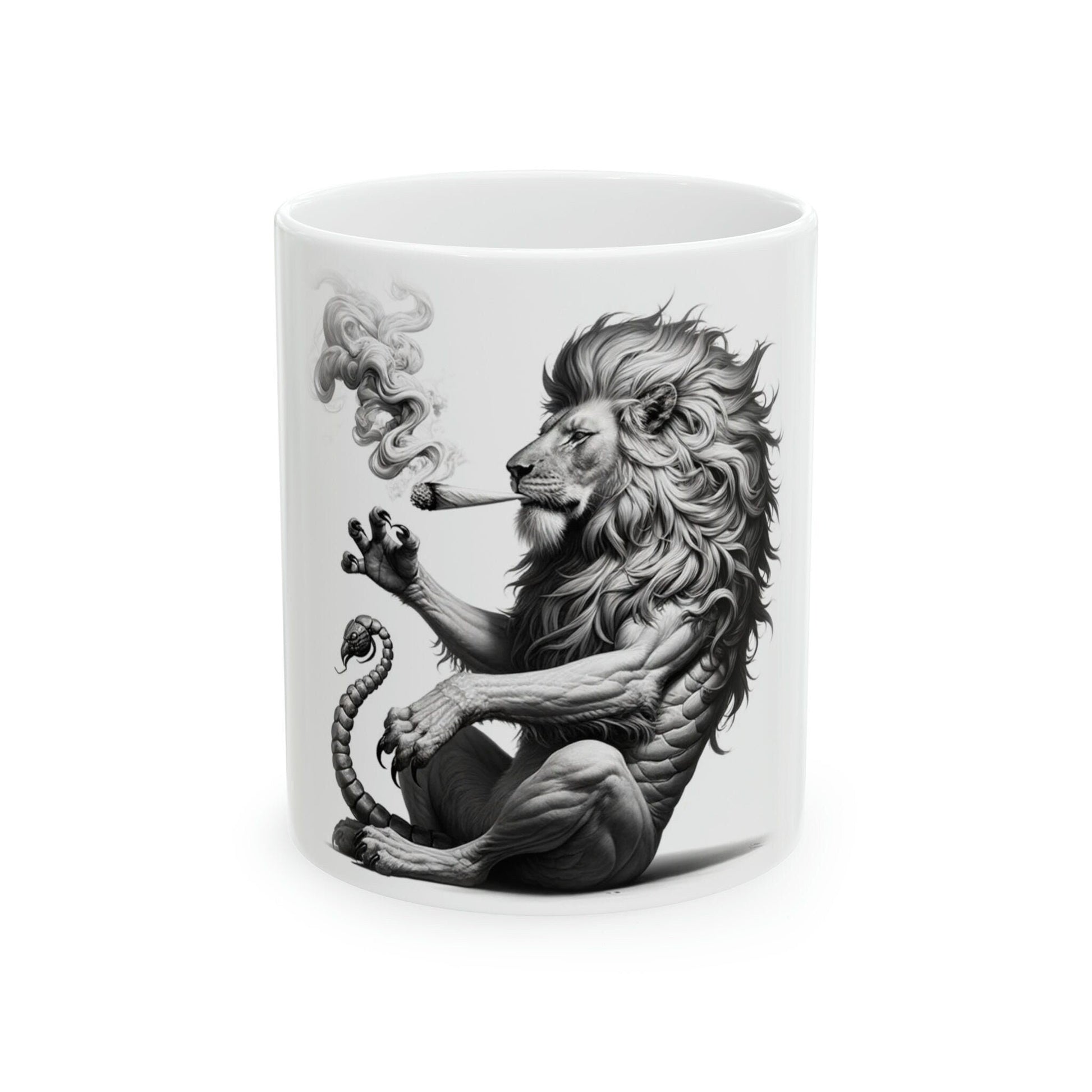 MANTICORE - WEED Themed Coffee Mugs - Perfect Gift for Smokers, Stoners, Growers; Animal Lovers - Marijuana Mug for Wake and Bake